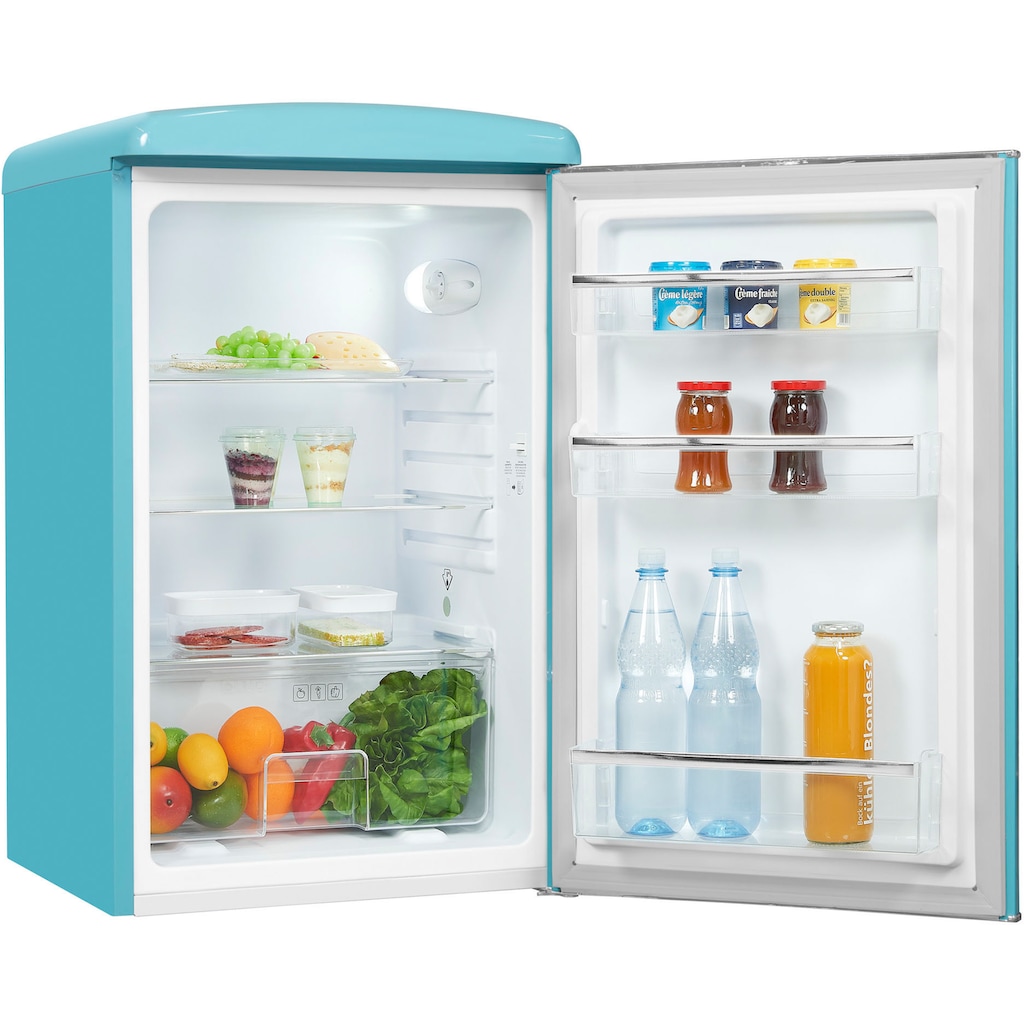 exquisit Kühlschrank »RKS120-V-H-160F«, RKS120-V-H-160F taubenblau, 89,5 cm hoch, 55 cm breit