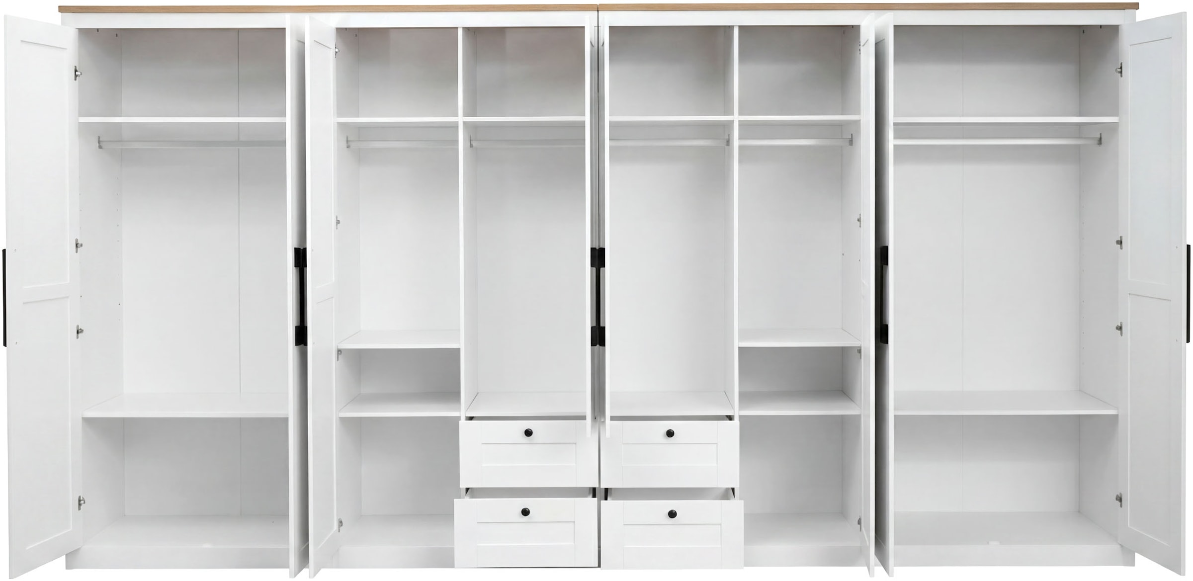 OTTO home Kleiderschrank »Büsum Schlafzimmer Schrank mit 8 Türen und Spiegel« Schlafzimmerschrank Landhaus Design Garderobe Schrank Bestseller
