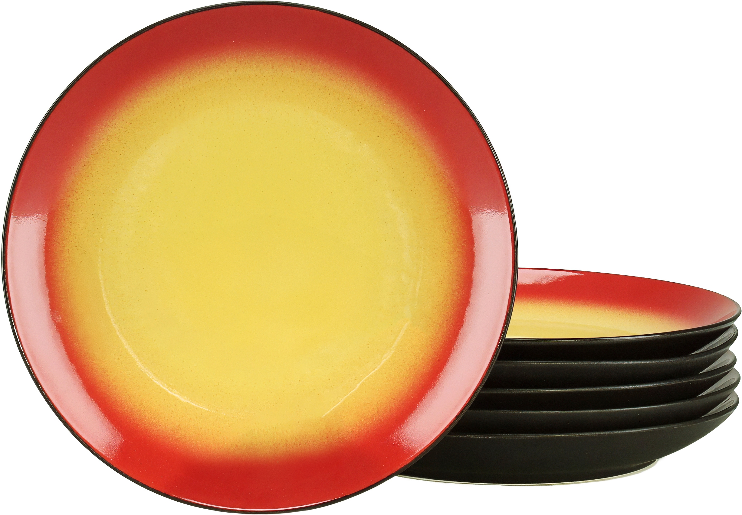 CreaTable Speiseteller "Hot, Teller-Set, 6-tlg." Moderne Coupeform, außergewöhnliches Design