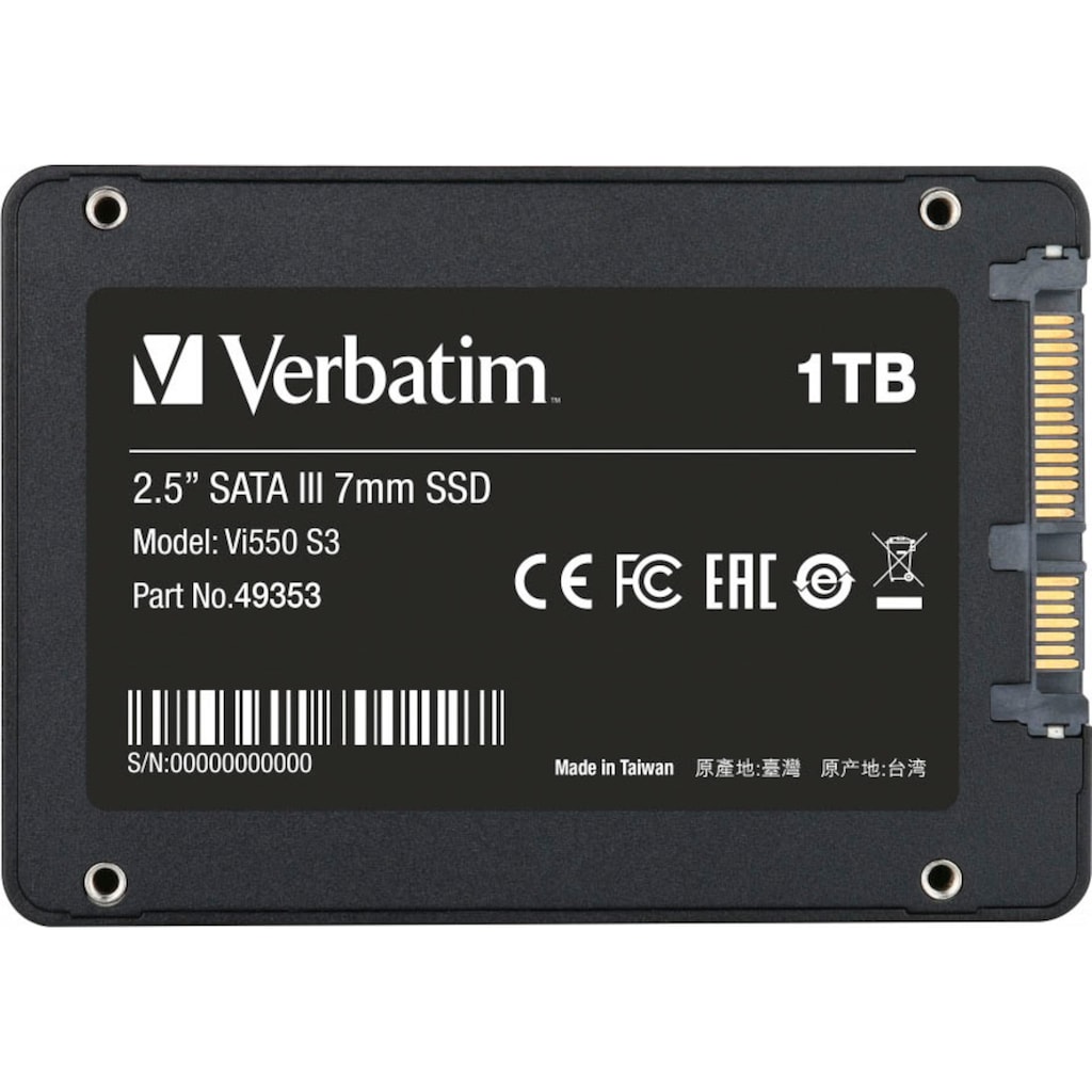 Verbatim interne SSD »Vi550 S3«, 2,5 Zoll, Anschluss SATA III