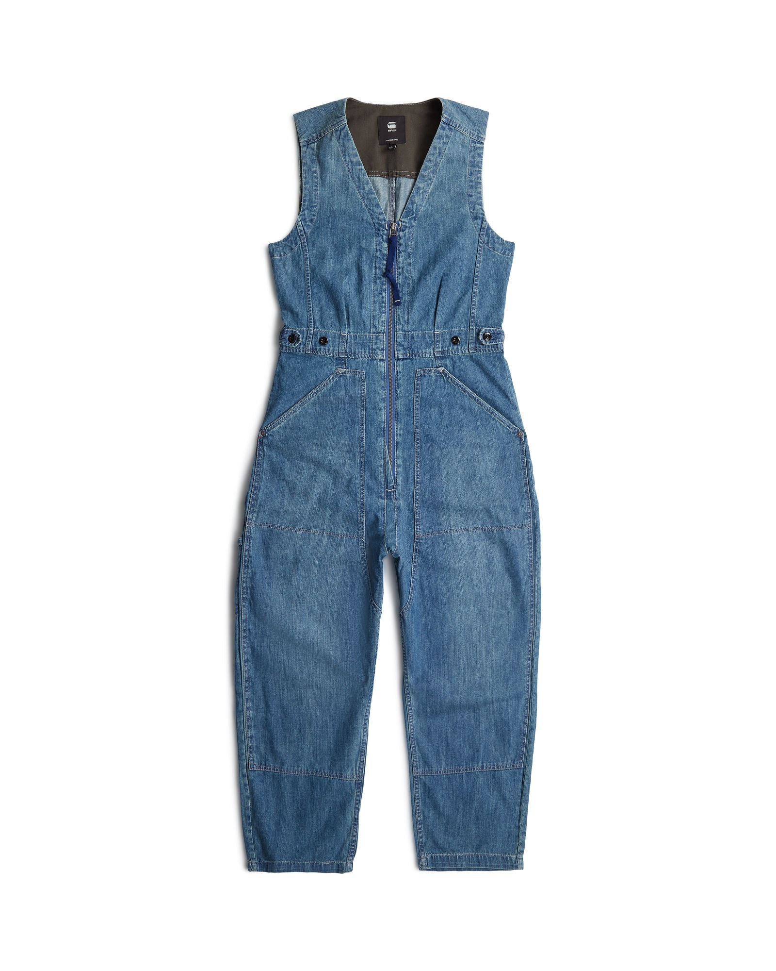 Jumpsuit G-STAR "Relaxed Jumpsuit", Damen, Gr. L, Normalgrößen, faded cricket blau, Obermaterial: 100% Baumwolle, Overalls Jumpsuit 2
