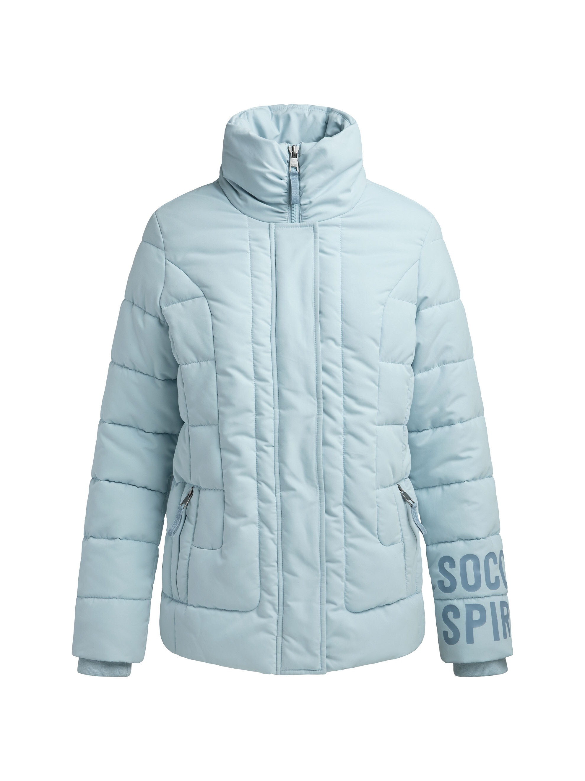 SOCCX Winterjacke ohne Kapuze mit Reißverschluss an den Einschubtaschen