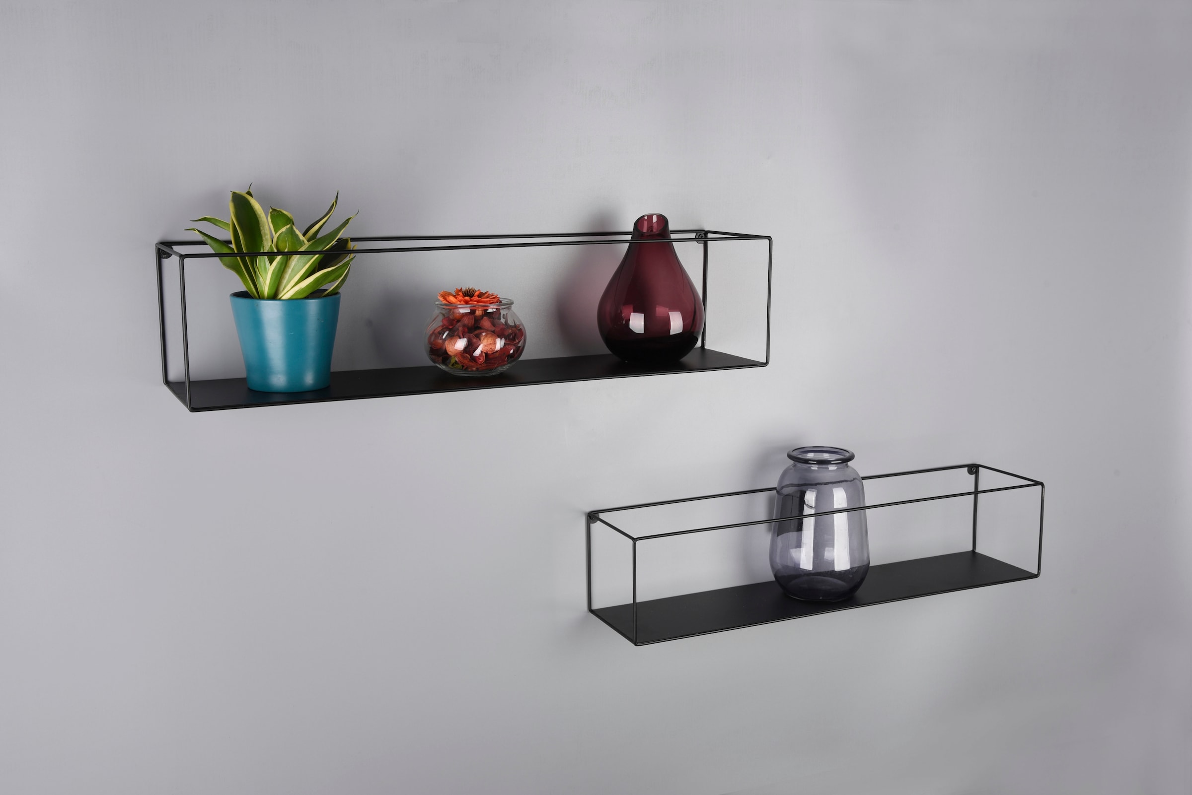 MIRRORS AND MORE Ablageregal "Tinka" 2 Stk. tlg. Mit Metallstreben, Wandmon günstig online kaufen