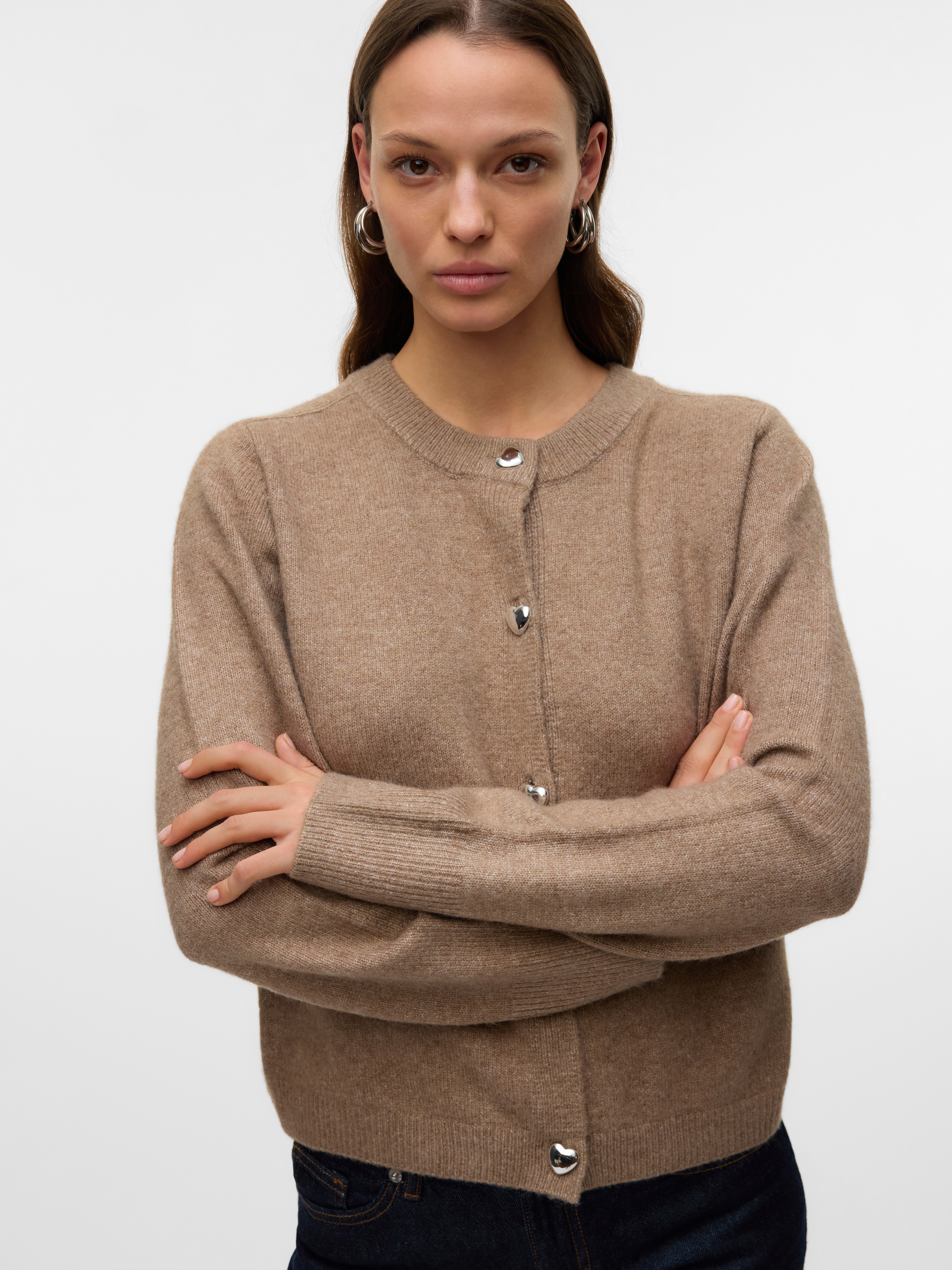 Vero Moda Strickjacke »VMFIONA LS SHORT BUTTON CARDIGAN GA BOO«