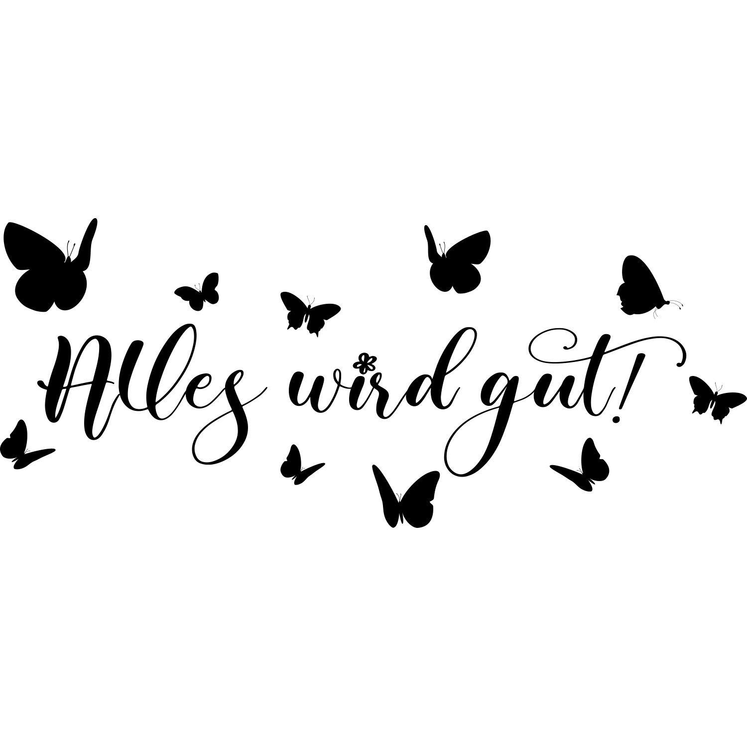 Home affaire Wandtattoo "Alles wird gut - Schmetterlinge" Wandaufkleber, se günstig online kaufen