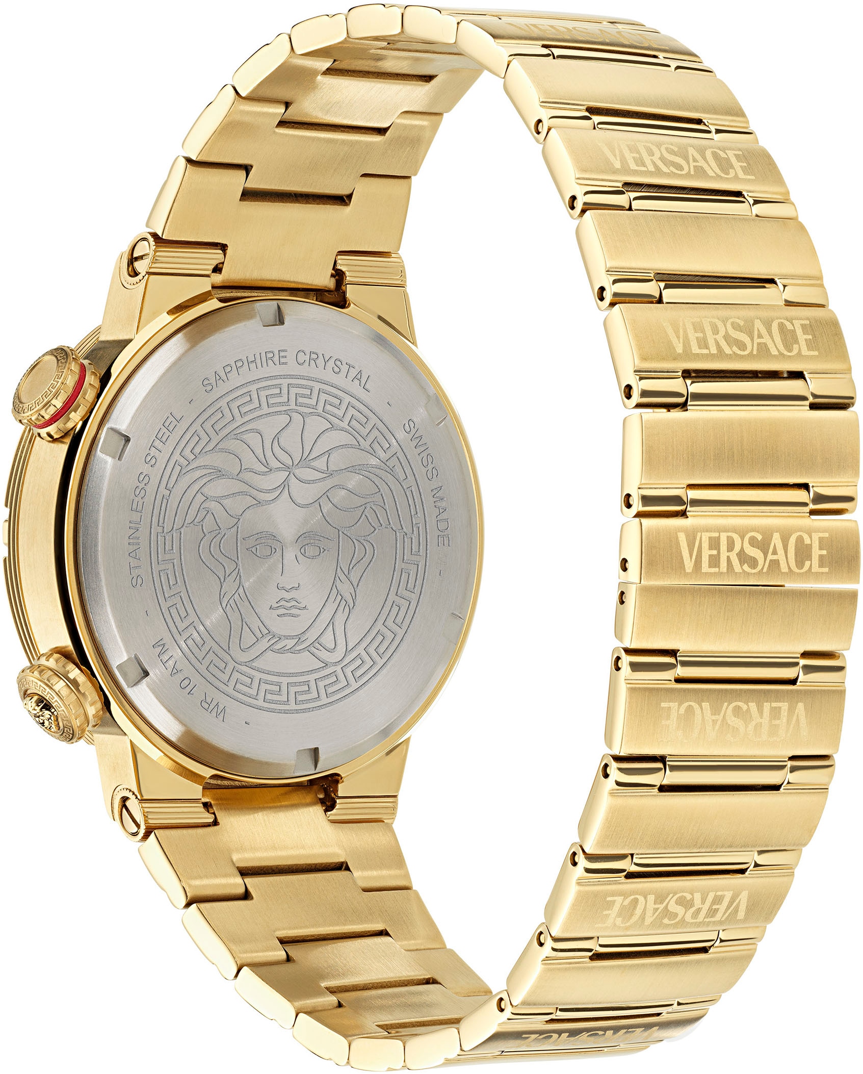 Versace Chronograph »GRECA LOGO DIVER«, Quarzuhr, Armbanduhr, Herrenuhr, Datum, Stoppfunktion, Swiss Made