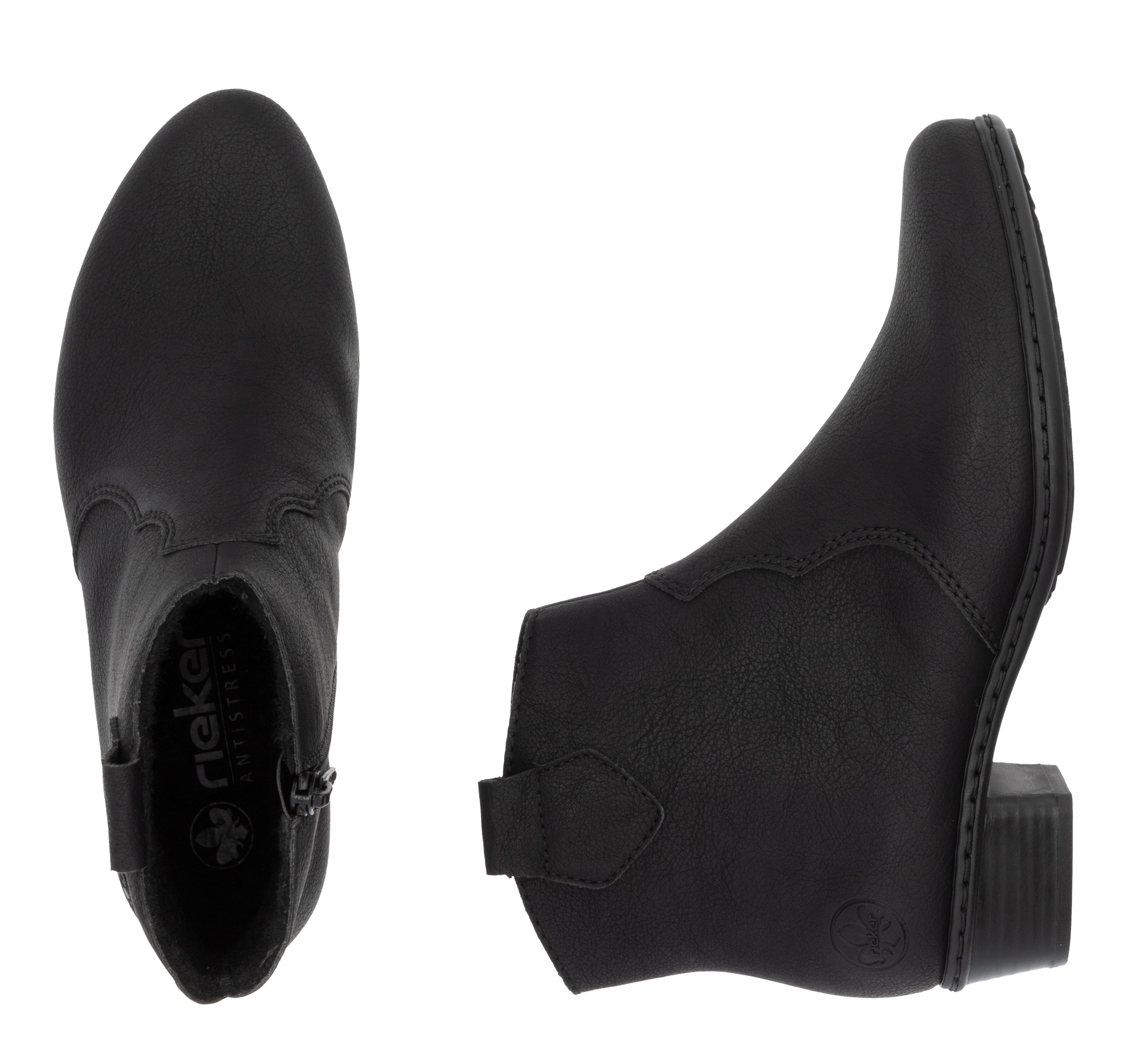 Rieker Westernstiefelette, Stiefelette, Cowboyboots, Blockabsatz, mit Innenreißverschluss