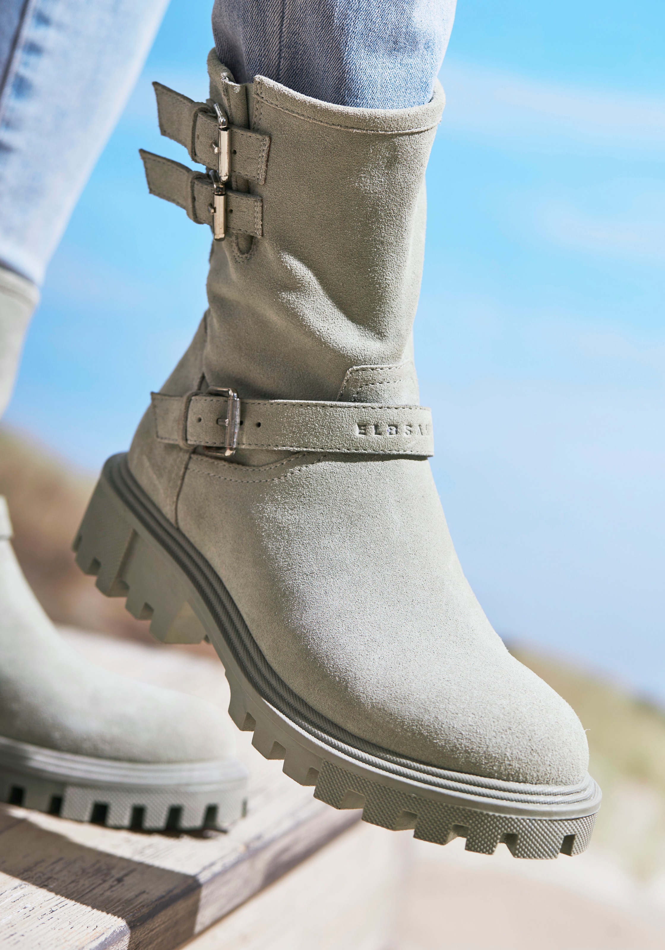 Elbsand Stiefelette "Stiefel, Boots, Bikerboots, Lederstiefelette, Lederboo günstig online kaufen