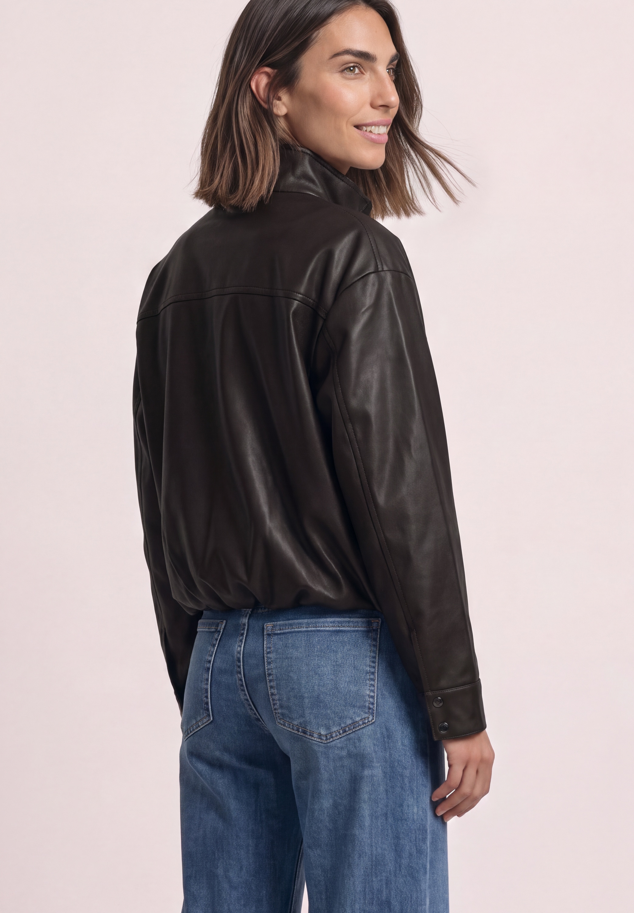 STREET ONE Lederimitatjacke ohne Kapuze aus Lederimitat