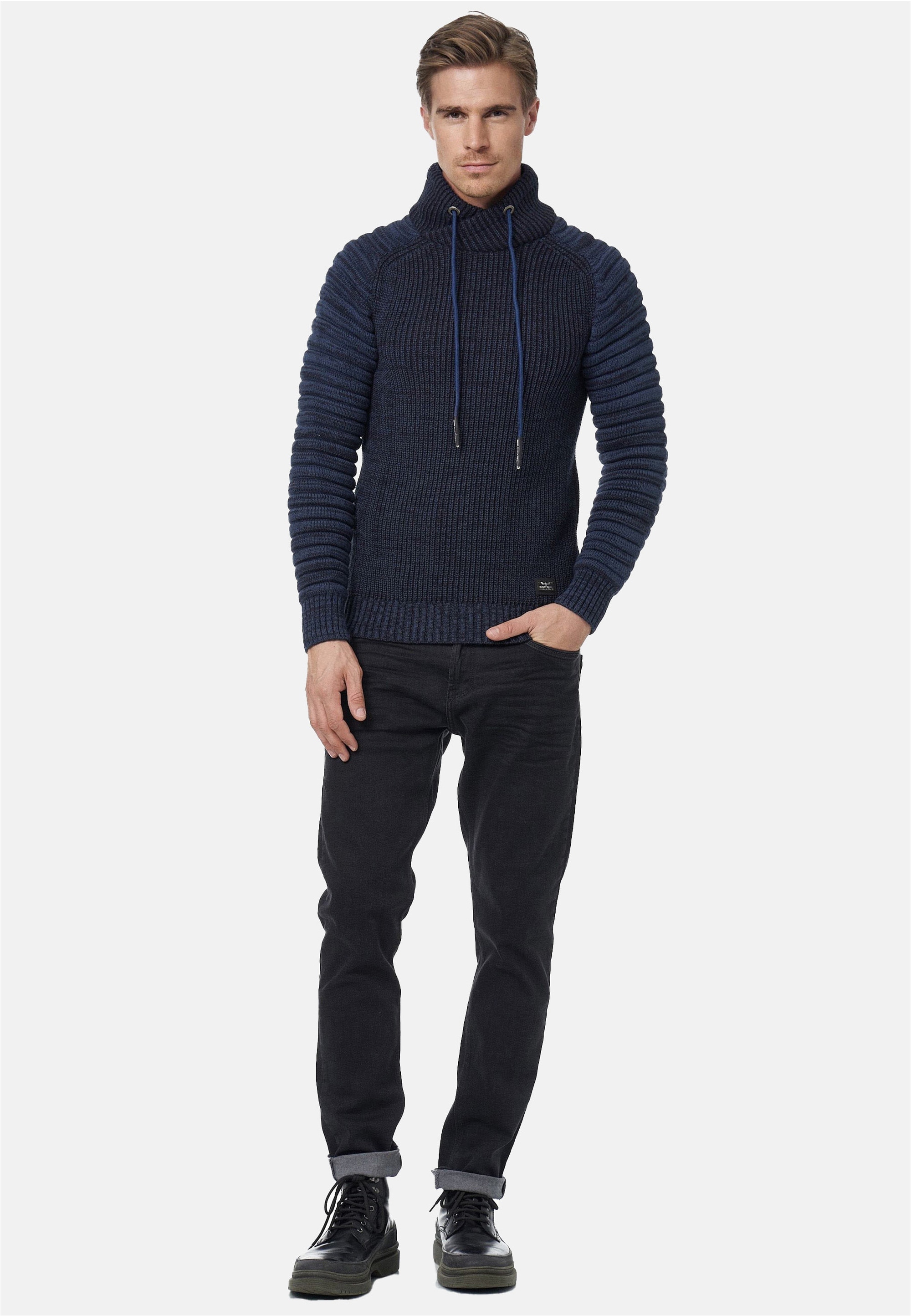 Rusty Neal Strickpullover mit kuscheligem Schalkragen