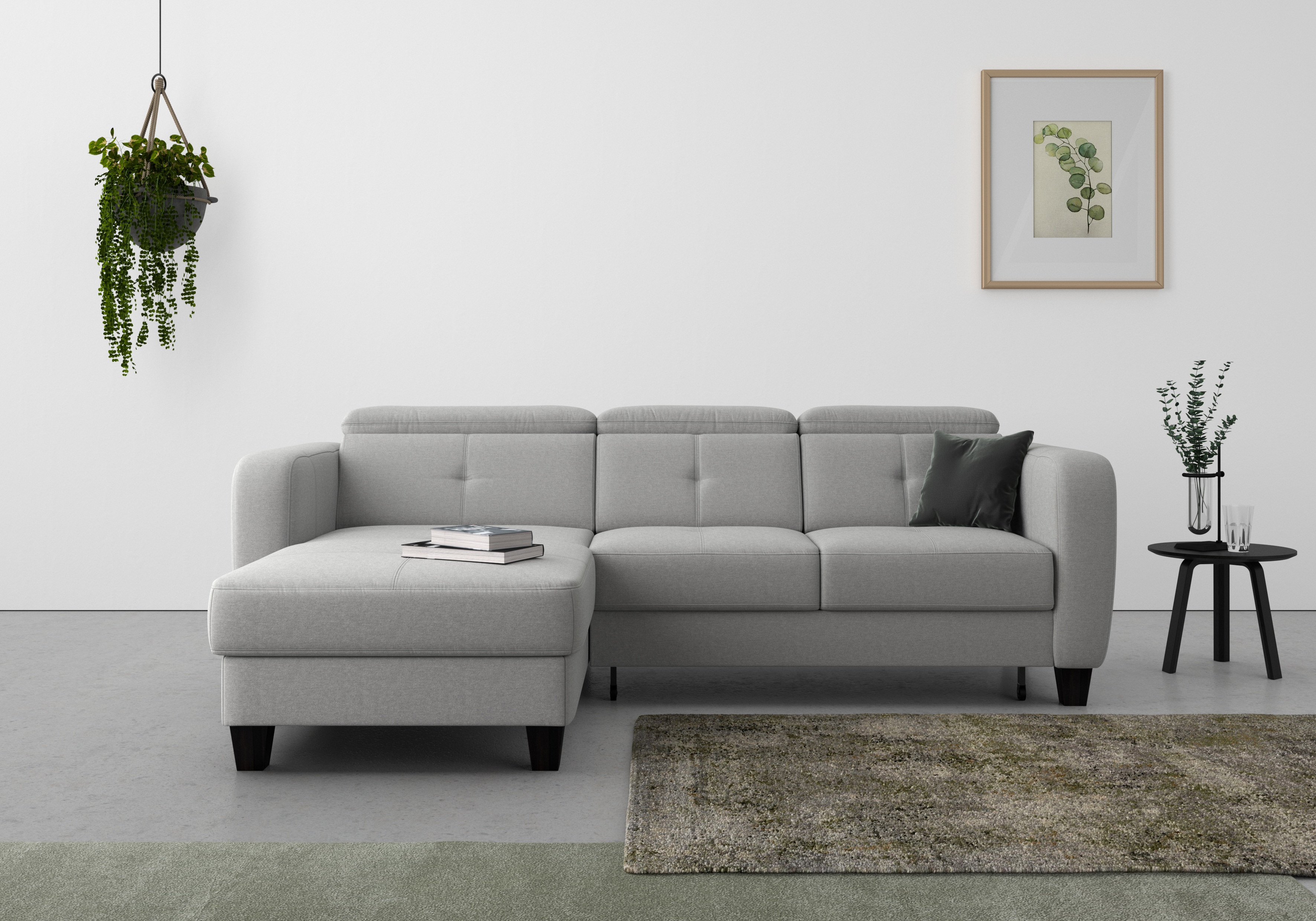 sit&more Ecksofa "Belluci L-Form" inklusive Federkern, wahlweise mit Schlaffunktion und Bettkasten