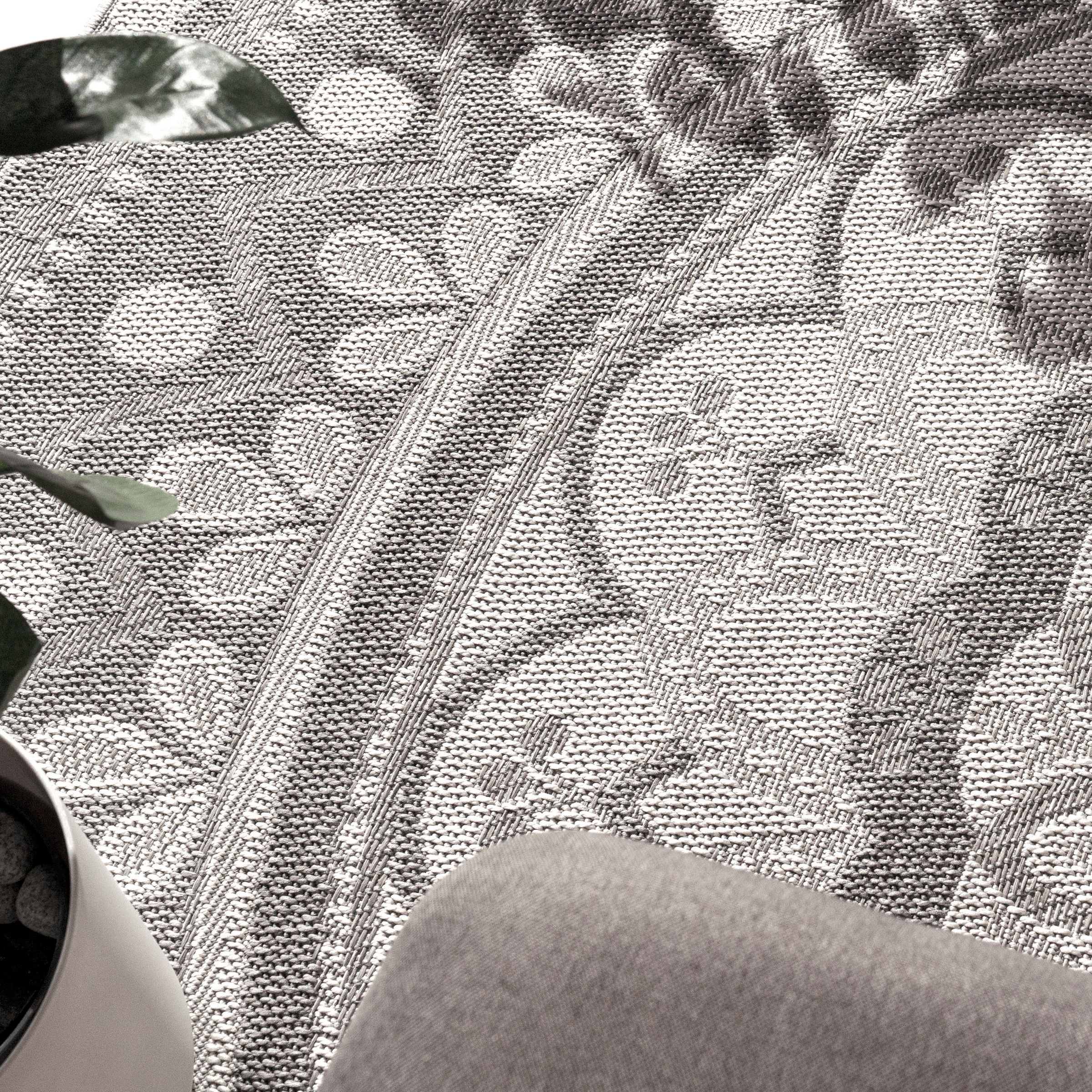 Paco Home Teppich »Brescia 471«, rechteckig, 4 mm Höhe, Flachgewebe, modernes orientalisches Design, In- und Outdoor geeignet
