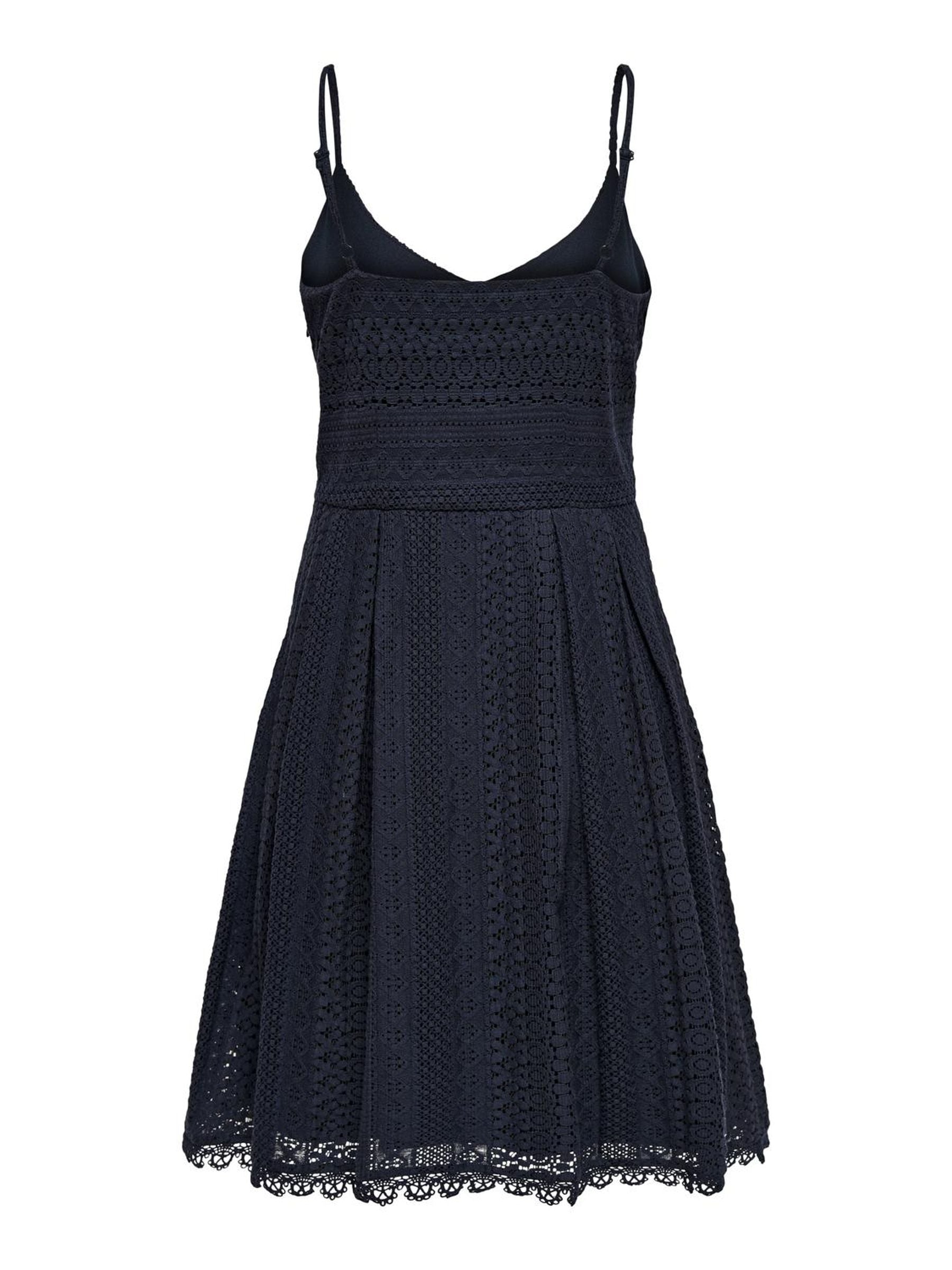 ONLY Trägerkleid »ONLHELENA LACE S/L SHORT DRESS WVN«, mit Spitzen-Detail