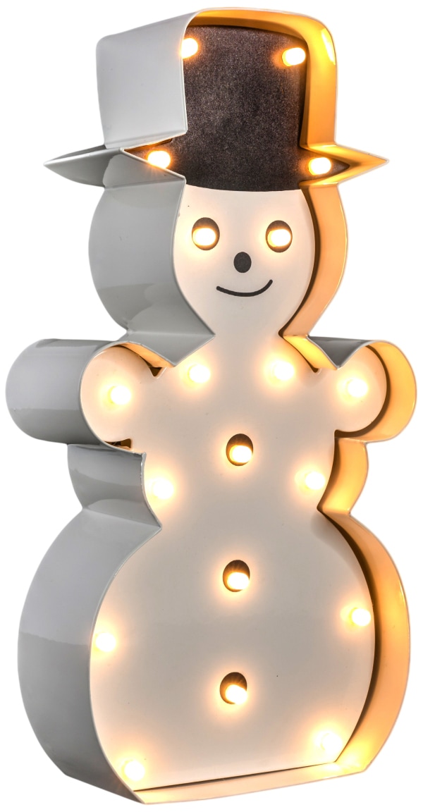 MARQUEE LIGHTS LED Dekolicht »Snowman«, 19 flammig-flammig, Wandlampe,  Tischlampe Snowman mit 19 festverbauten LEDs - 12x23 cm | BAUR