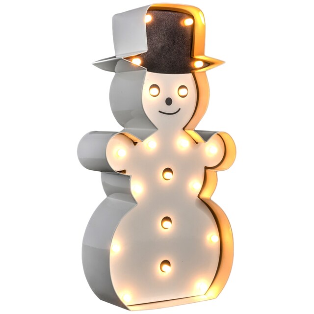 MARQUEE LIGHTS LED Dekolicht »Snowman«, 19 flammig-flammig, Wandlampe,  Tischlampe Snowman mit 19 festverbauten LEDs - 12x23 cm | BAUR