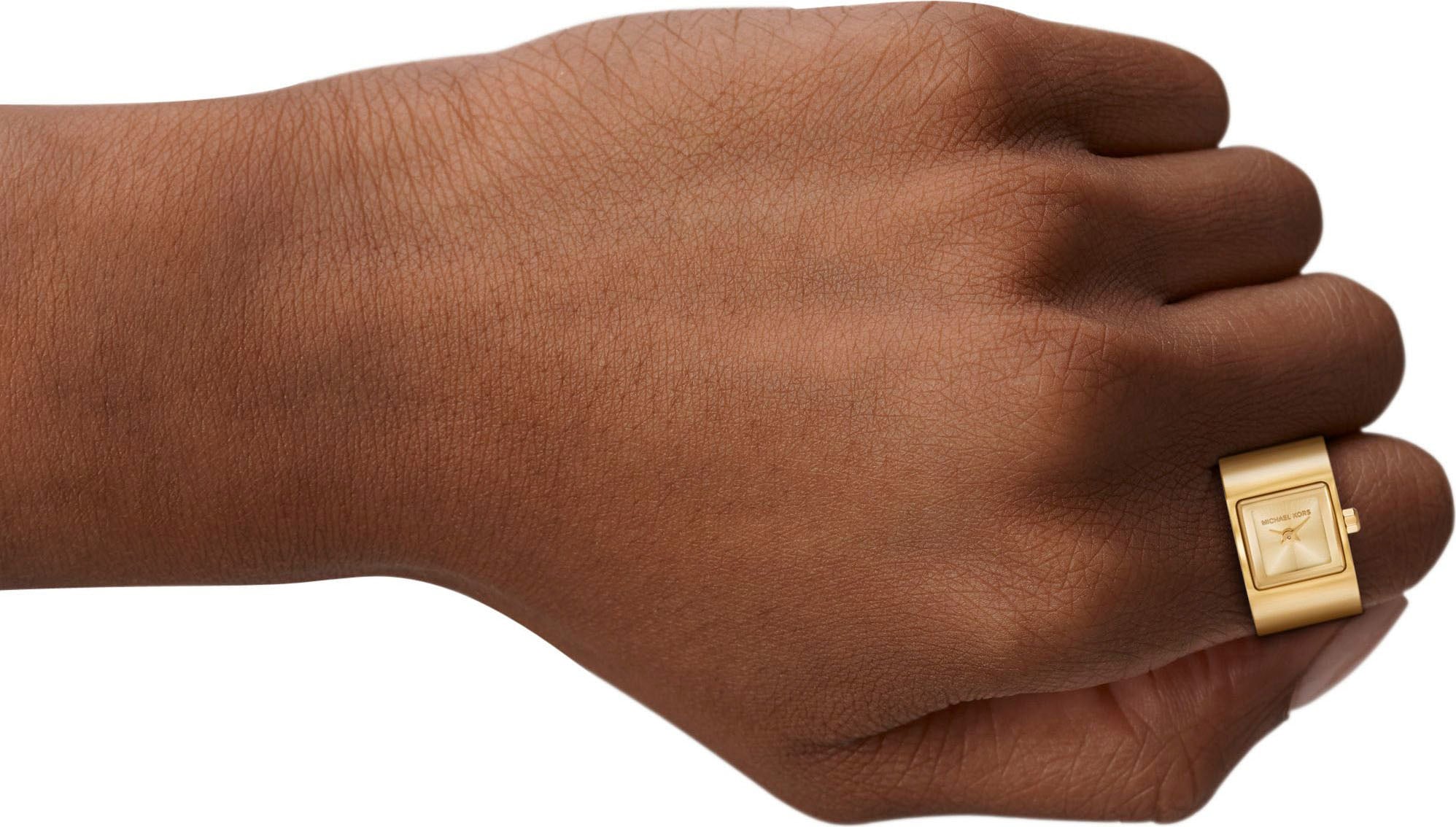 MICHAEL KORS Uhrenring »DARRINGTON WATCH RING«, Quarzuhr, Damenuhr, Edelstahl, Flexband, Zugband, analog