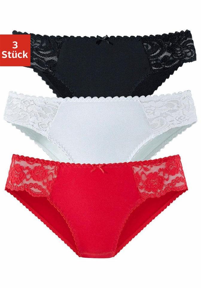 petite fleur Jazz-Pants Slips, (Packung, 3 St.), mit floraler Spitze seitlich kaufen