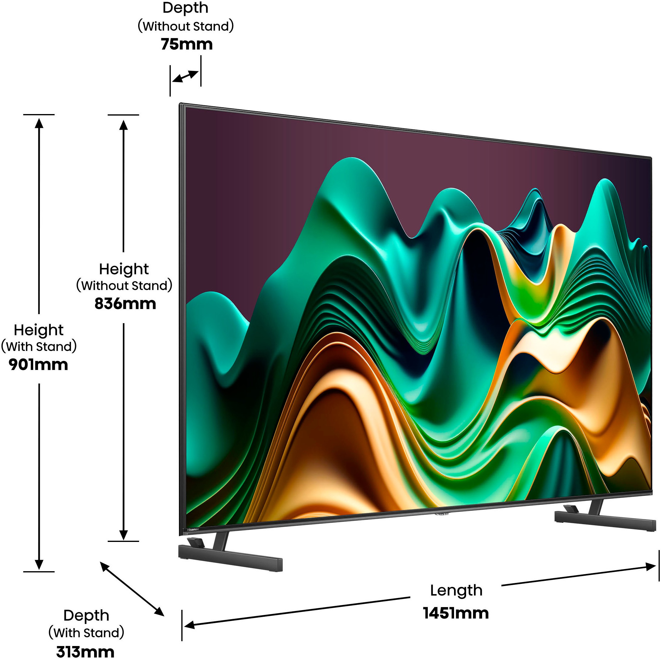 Hisense Mini-LED-Fernseher »65U6NQ«, 4K Ultra HD, Smart-TV, 4KUHD, ULED, Mini LED