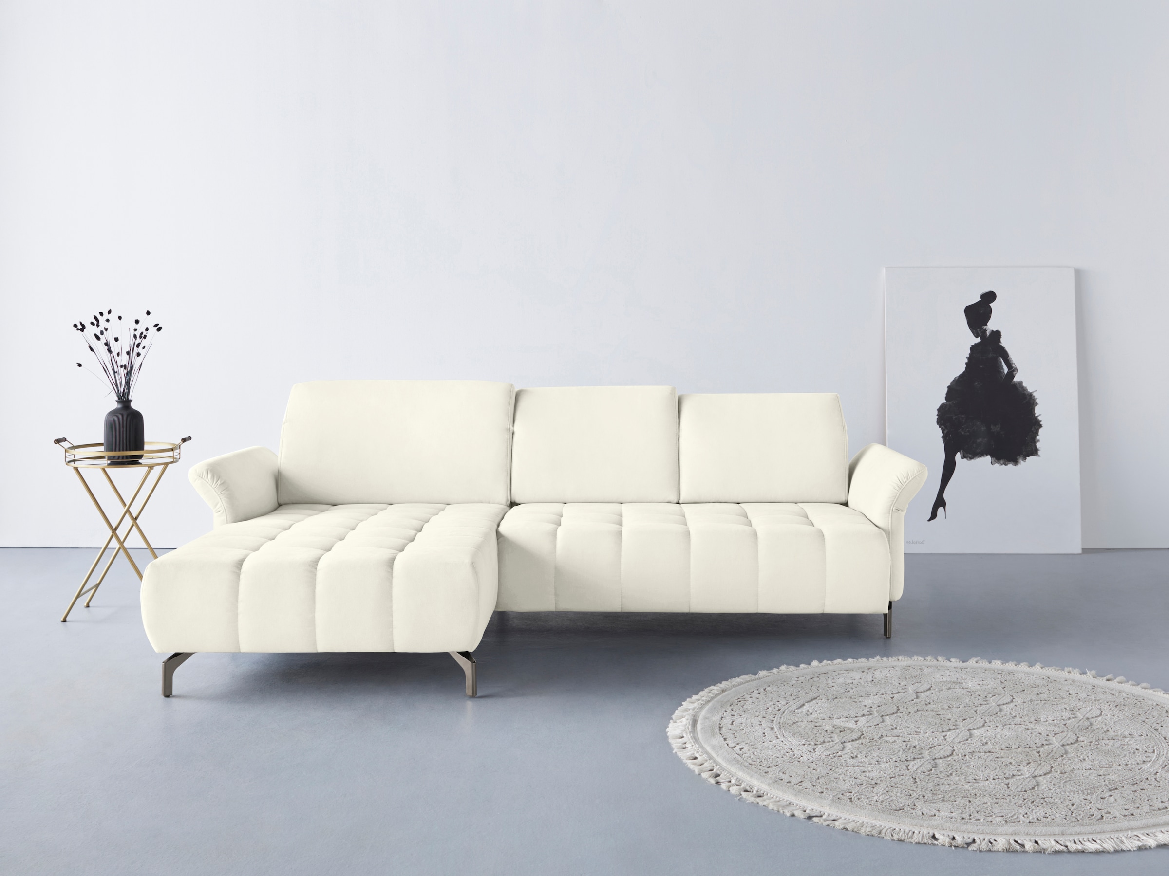 OTTO home Ecksofa "Fresh L-Form" Federkern, wahlweise Kopfteilverstellung und motorischer Vorziehsitz
