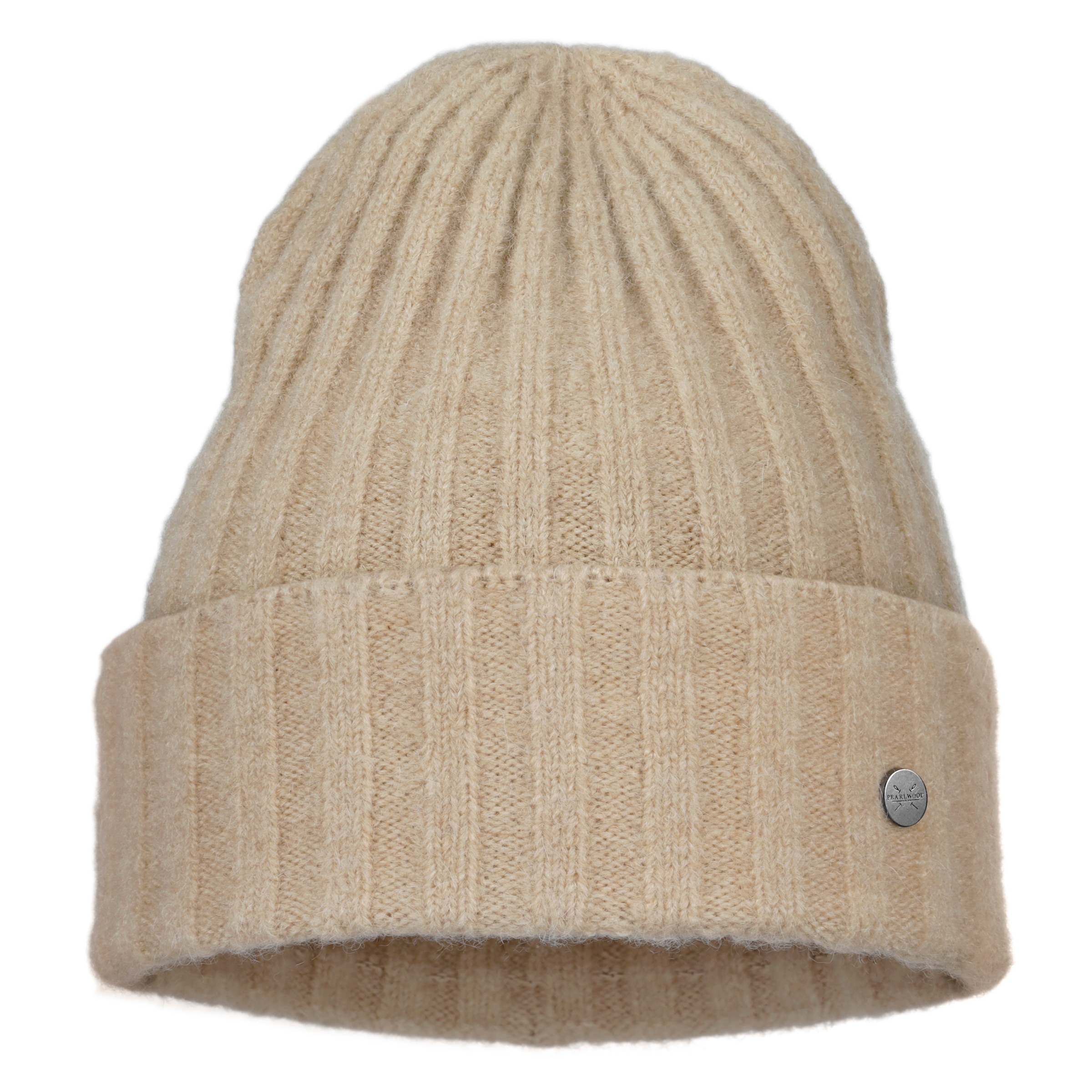 PEARLWOOD Strickmütze »JANNE« in breiten Rippen gestrickt, breiter Umschlag, wärmend, Wollanteil