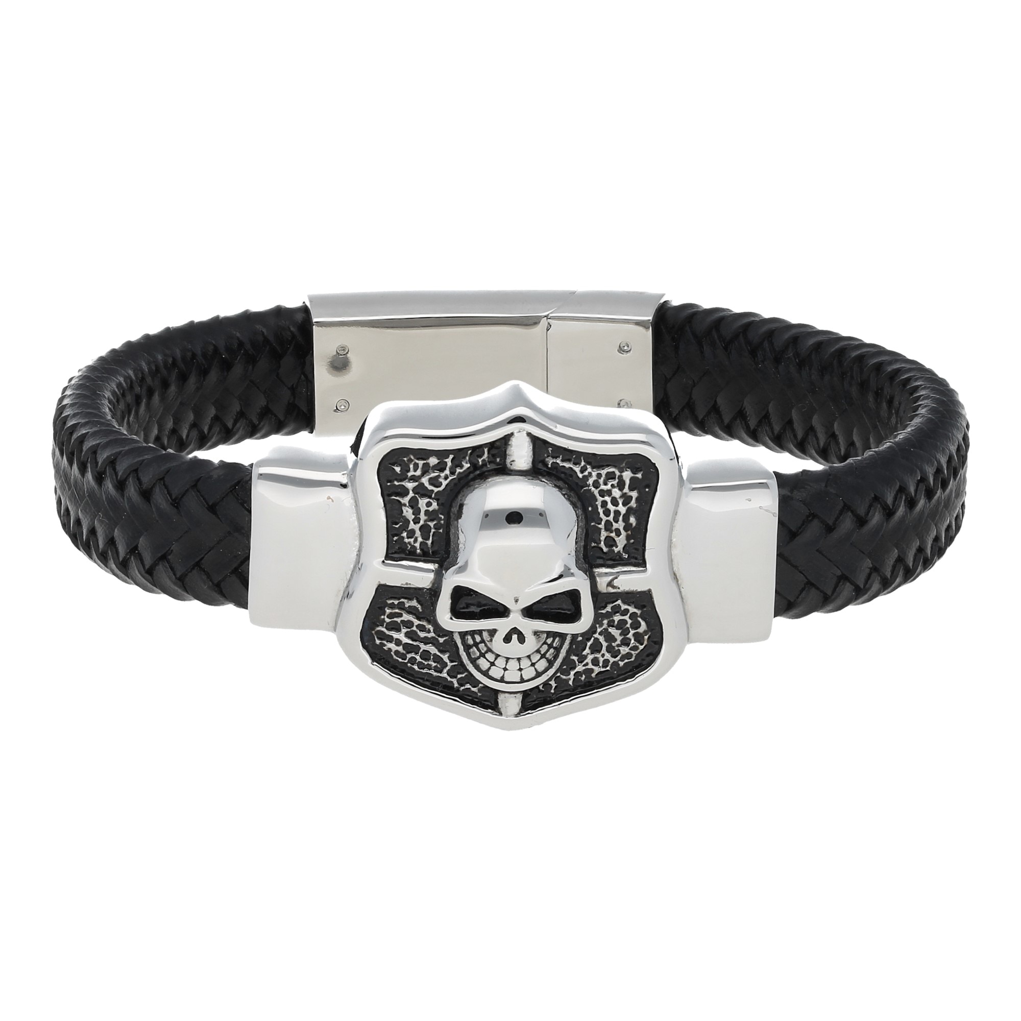 Jacques Charrel Edelstahl« | Platte, BAUR Totenkopf Mittelteil »Lederarmband mit Armband