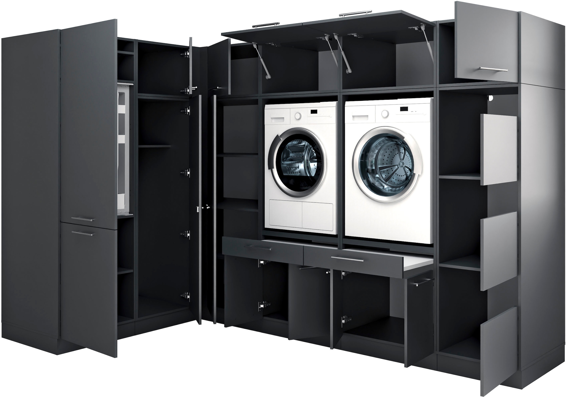 Laundreezy Mehrzweckschrank-Set »Laundreezy, 11-tlg. Mehrzweckschrank-Set B/H/T 285/200/68 cm« 11 Stk. tlg.