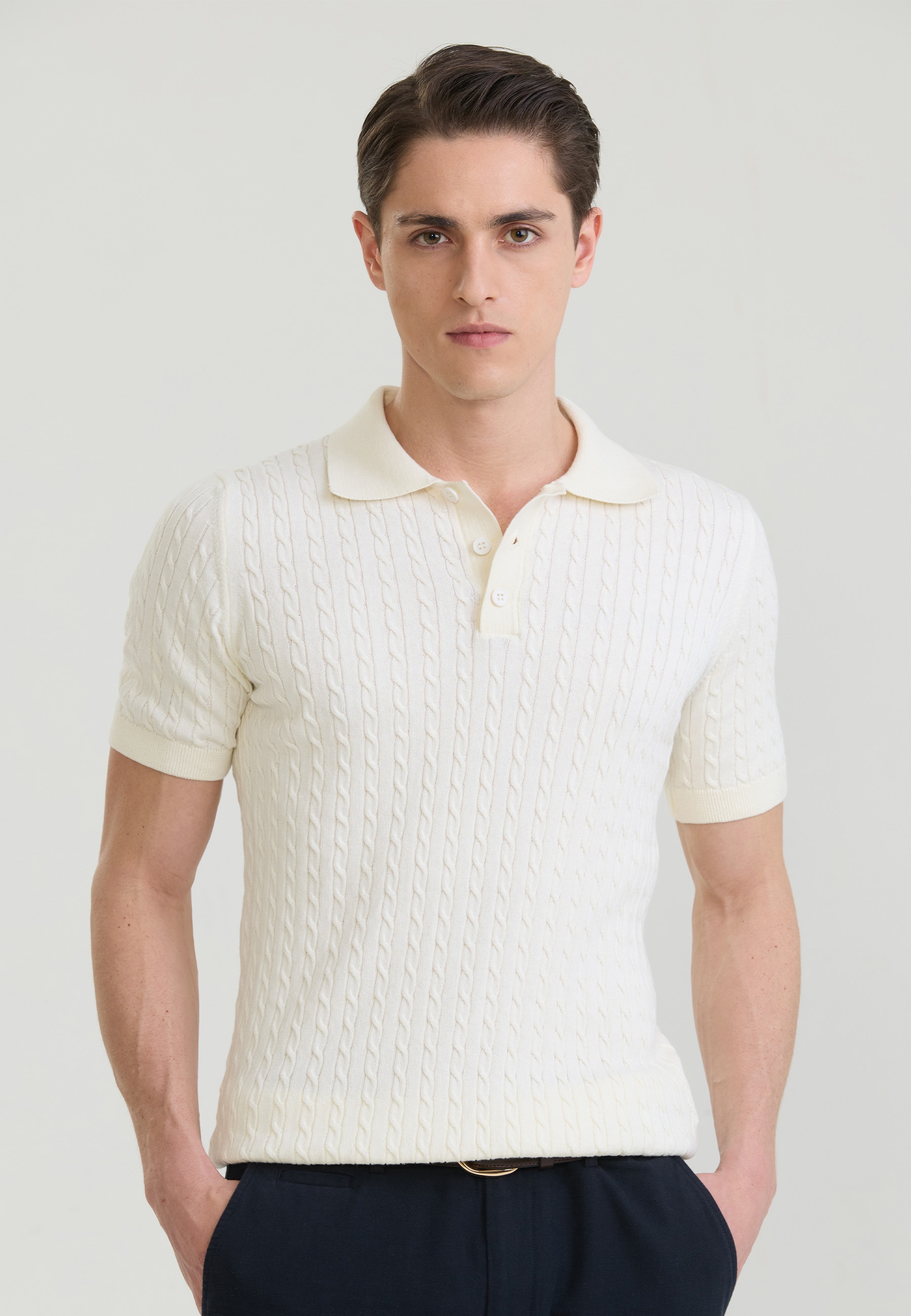 Felix Hardy "Polo Shirt Kurzarm mit Zopfmuster"
