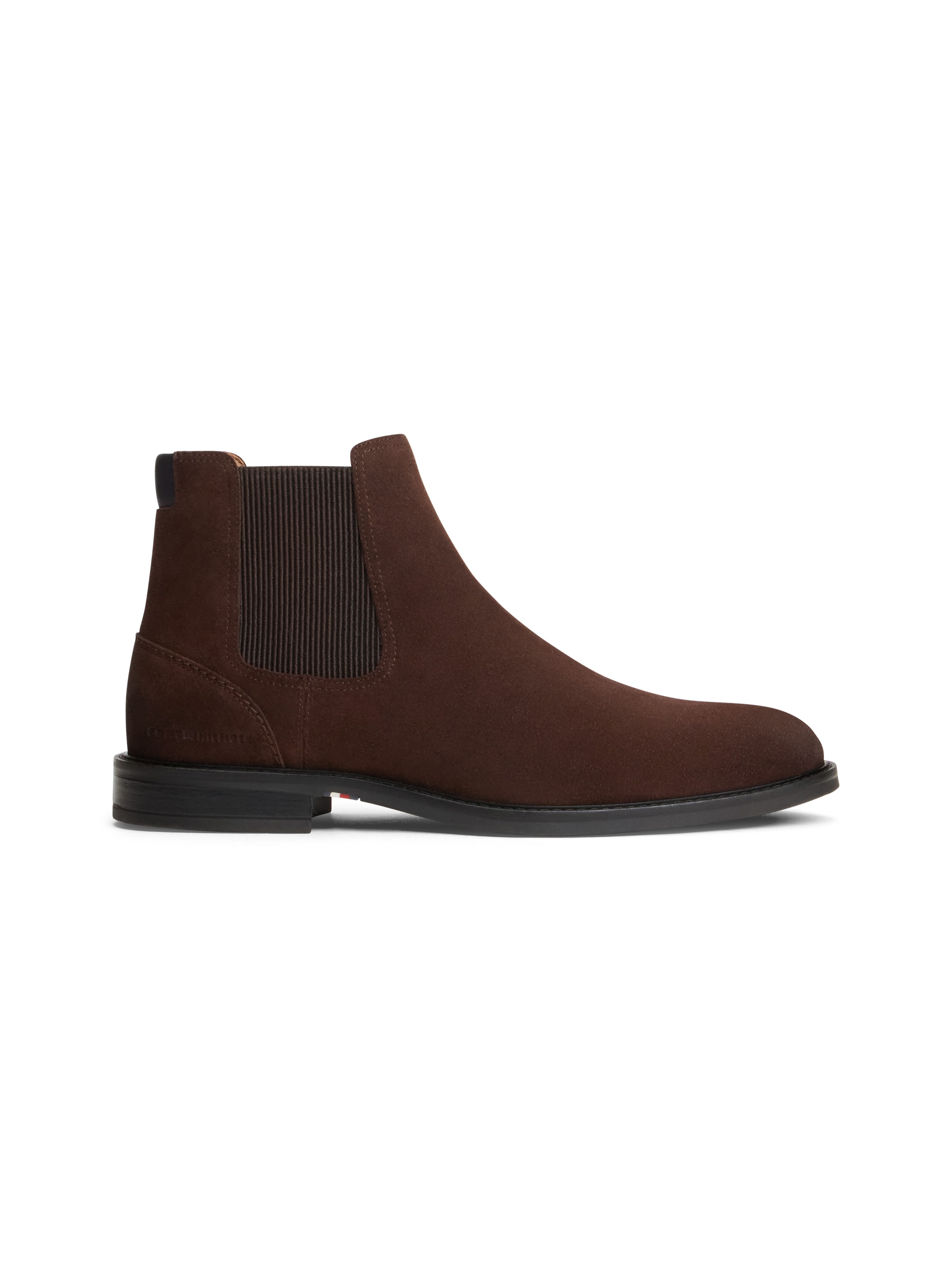 Tommy Hilfiger Chelseaboots »CORPORATE DRESSY SUEDE CHELSEA«  Blockabsatz, Stiefelette mit beidseitigem Stretcheinsatz