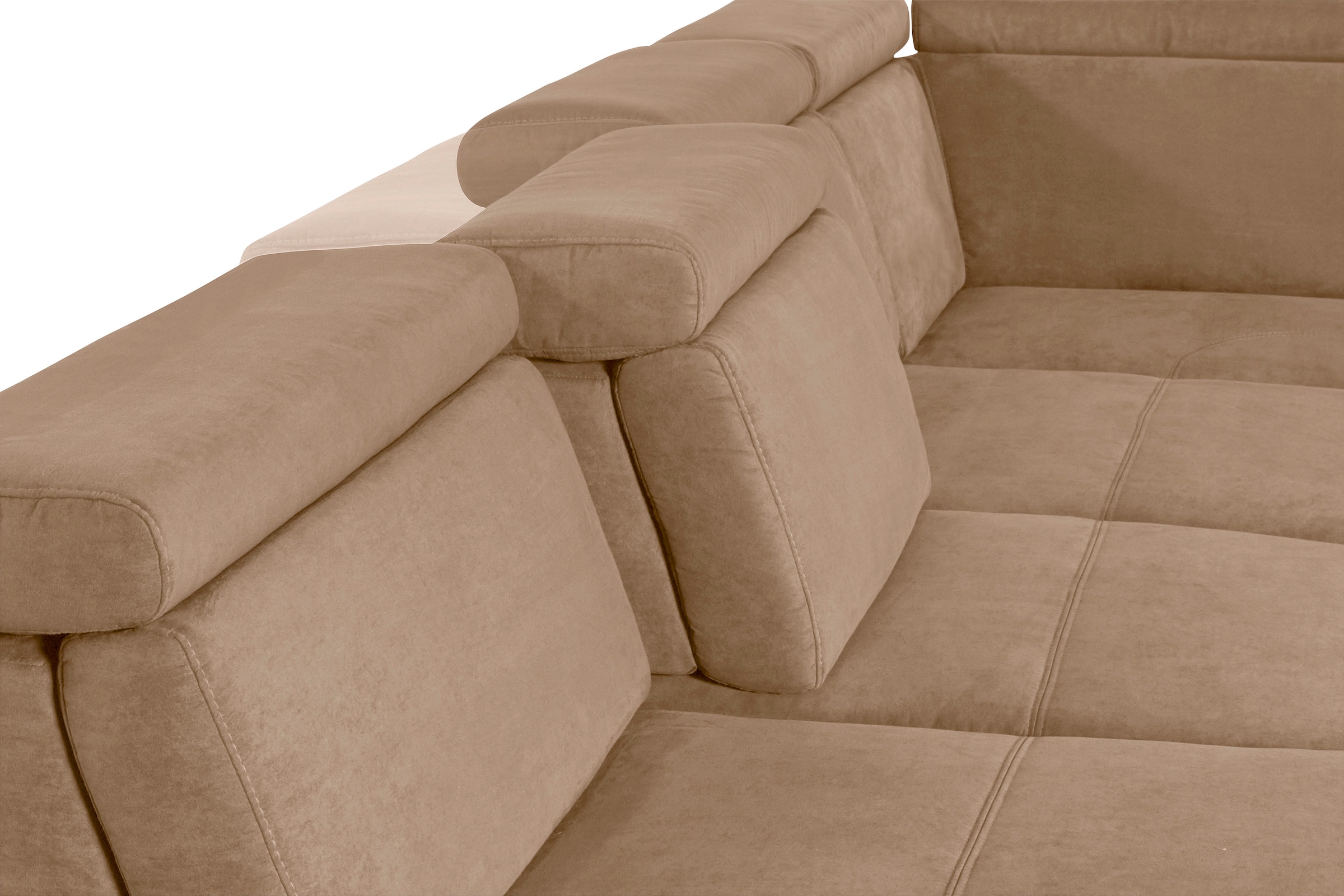 sit&more Wohnlandschaft »Gizeh U-Form«, 12 cm Fußhöhe, inklusive Sitztiefenverstellung und Kopfteilverstellung