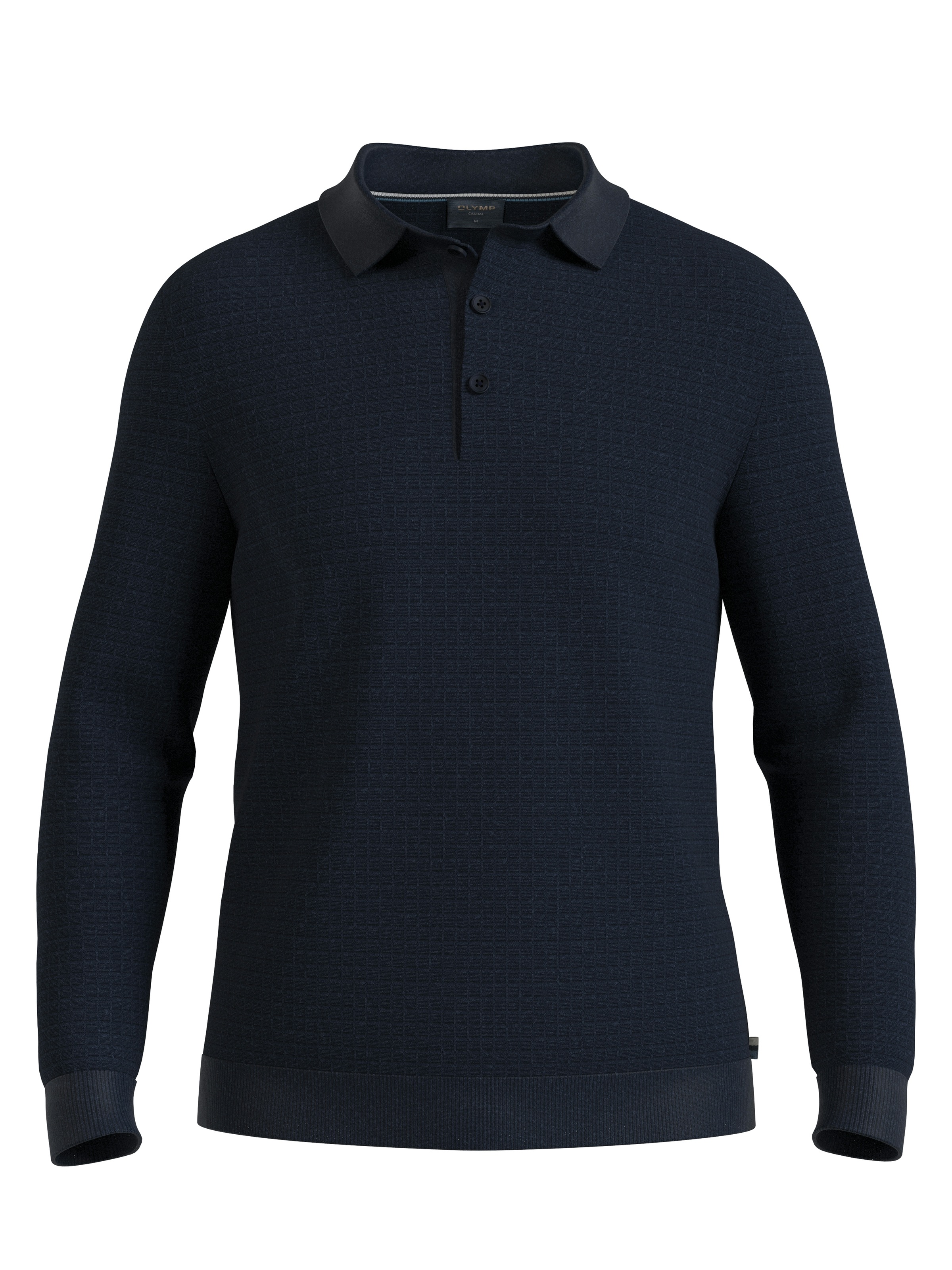 Thumbnail - OLYMP Polokragenpullover strukturiert, normale Passform