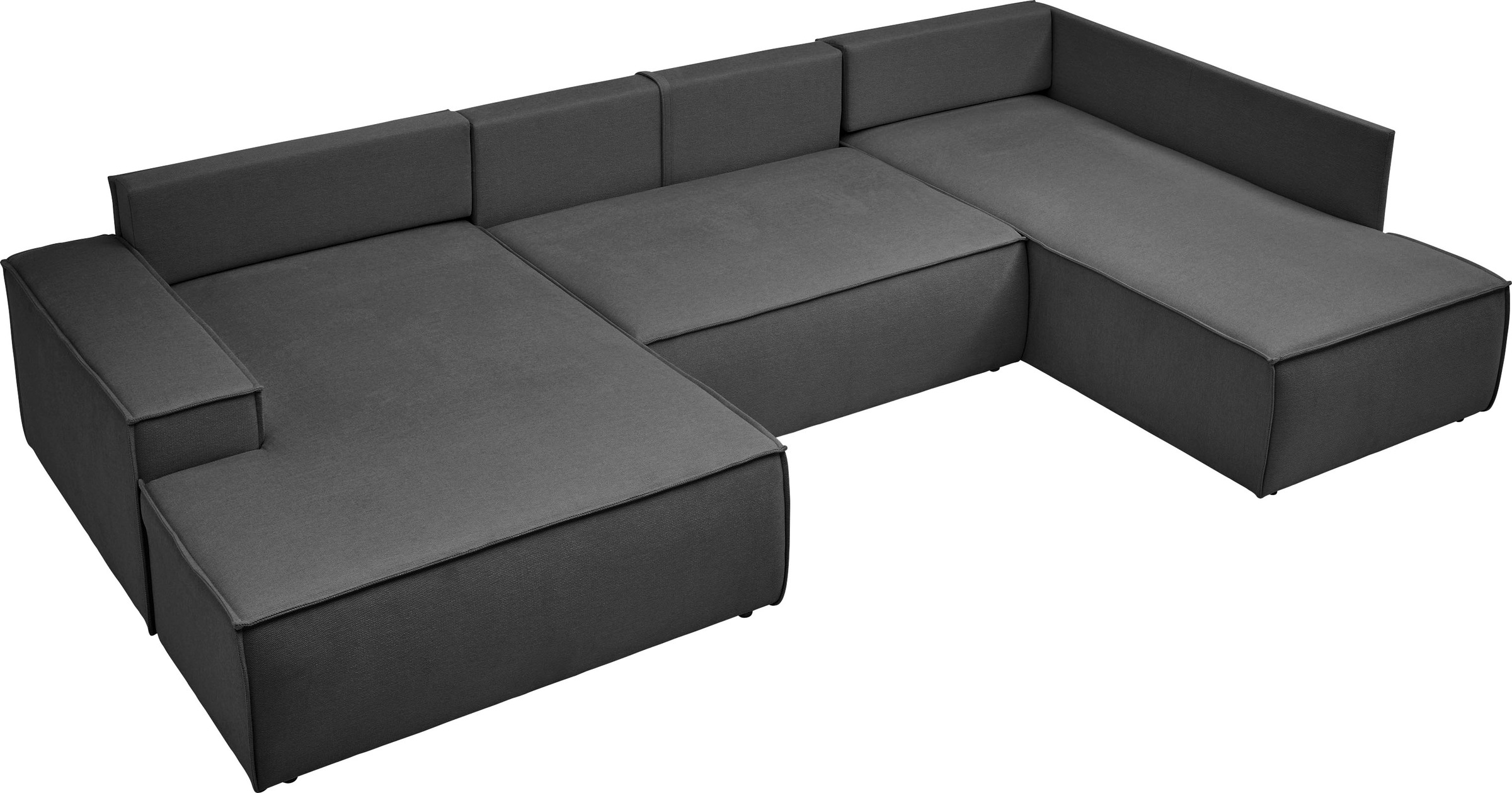 andas Wohnlandschaft »FINNLEY U-Form XXL 329 cm, Schlafsofa, Schlaffunktion m. Bettkasten«, (194/139 cm), Bouclé, Struktur und Cord