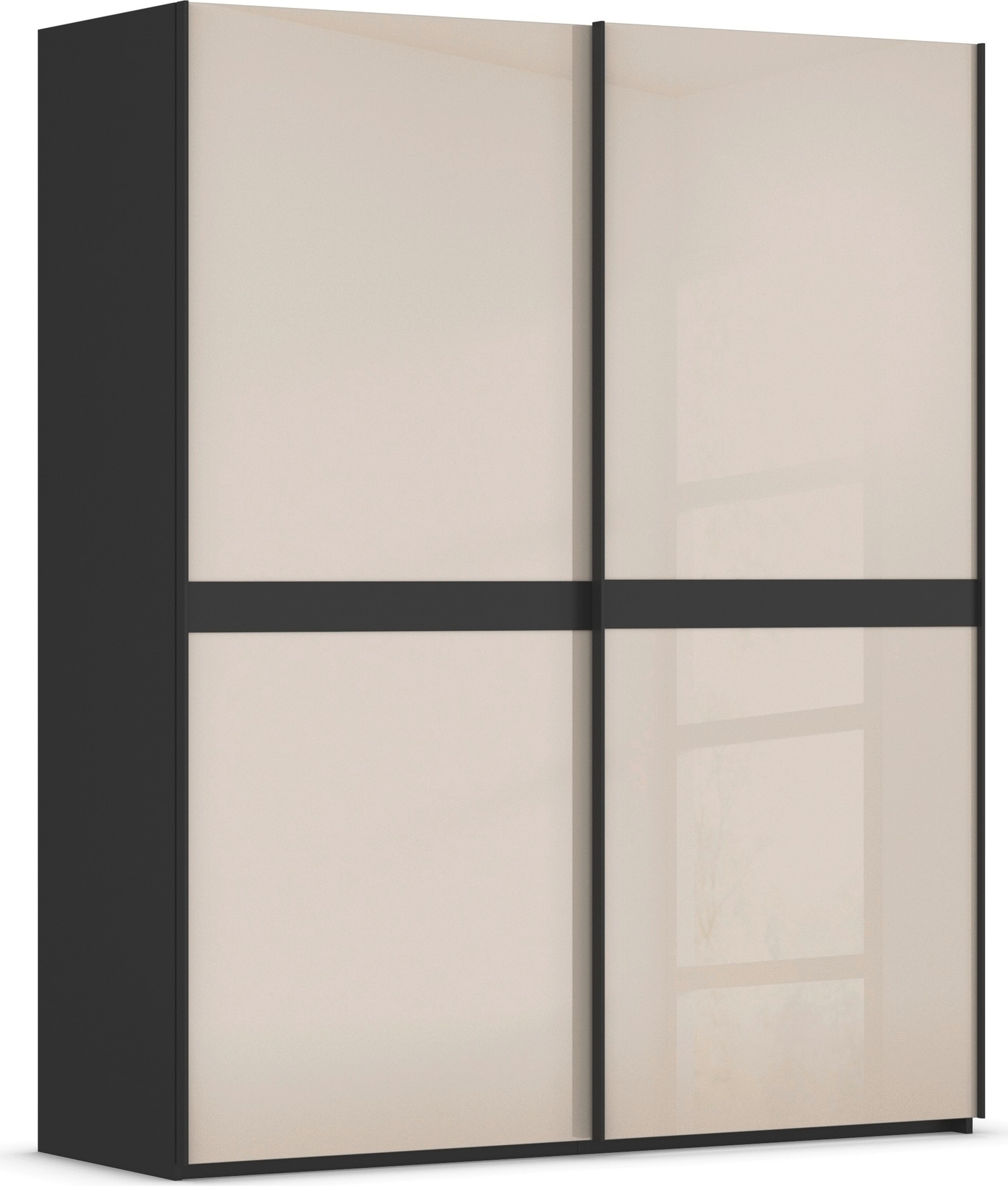 rauch "Kleiderschrank Schrank Garderobe Schlafzimmerschrank SCALE-LINE" edle Optik mit Bauchbinde in Korpusfarbe mit Glasfront MADE IN GERMANY