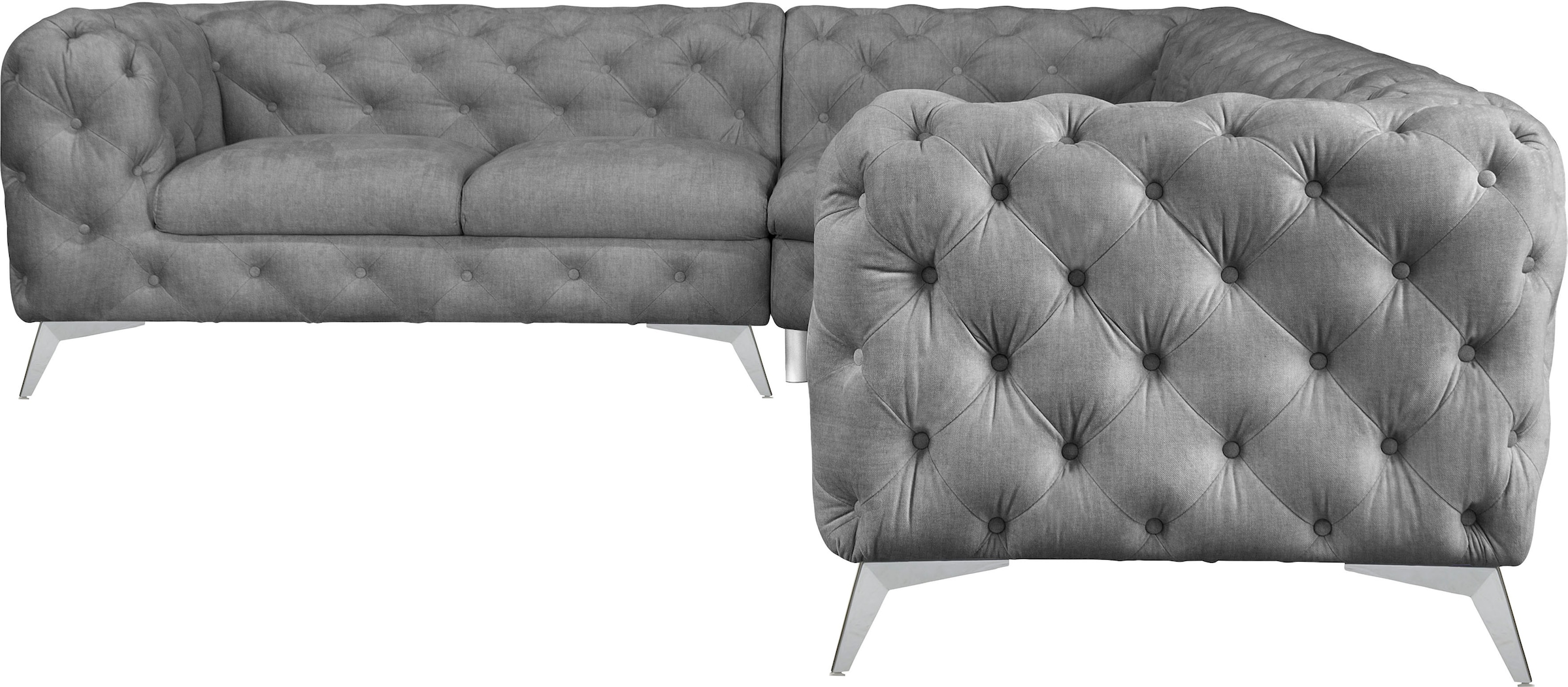 Home affaire Chesterfield-Sofa "Ecksofa GLYNIS L-Form mit Wellenunterfederu günstig online kaufen