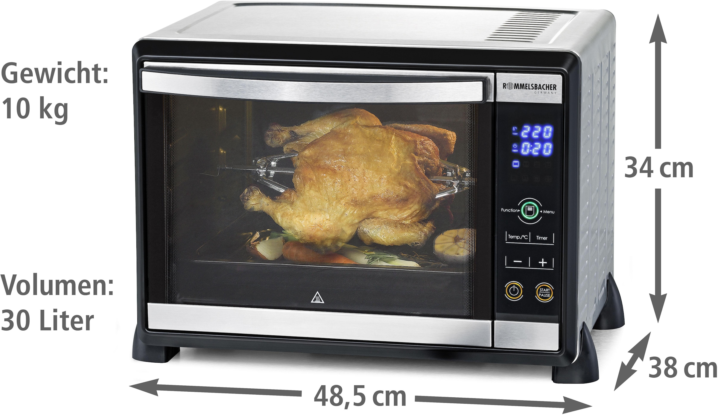 Rommelsbacher Minibackofen »Elektronik Back & Grill Ofen BGE 1580/E«