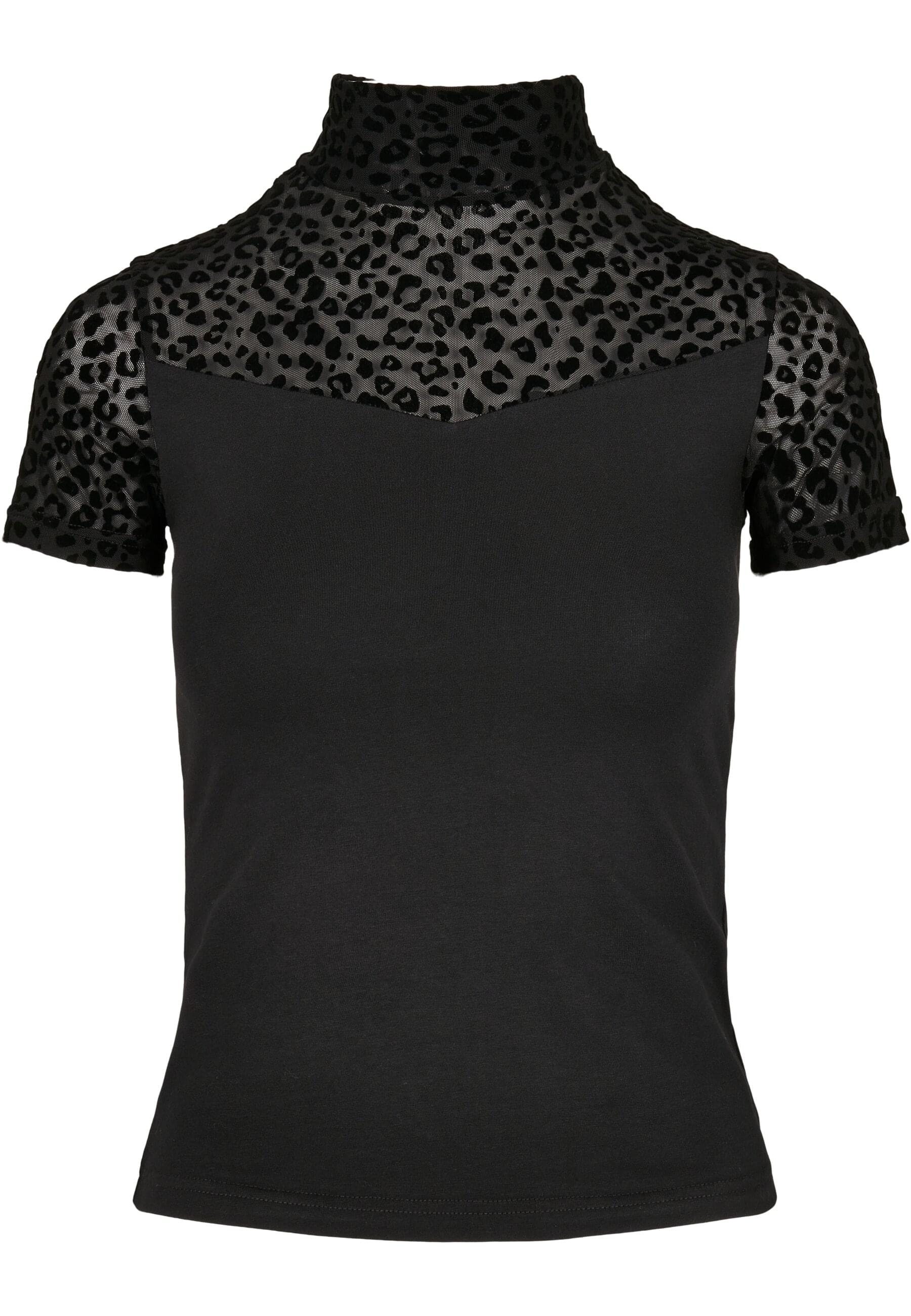 T-Shirt »Urban Classics Damen Ladies Flock Lace Turtleneck Tee«