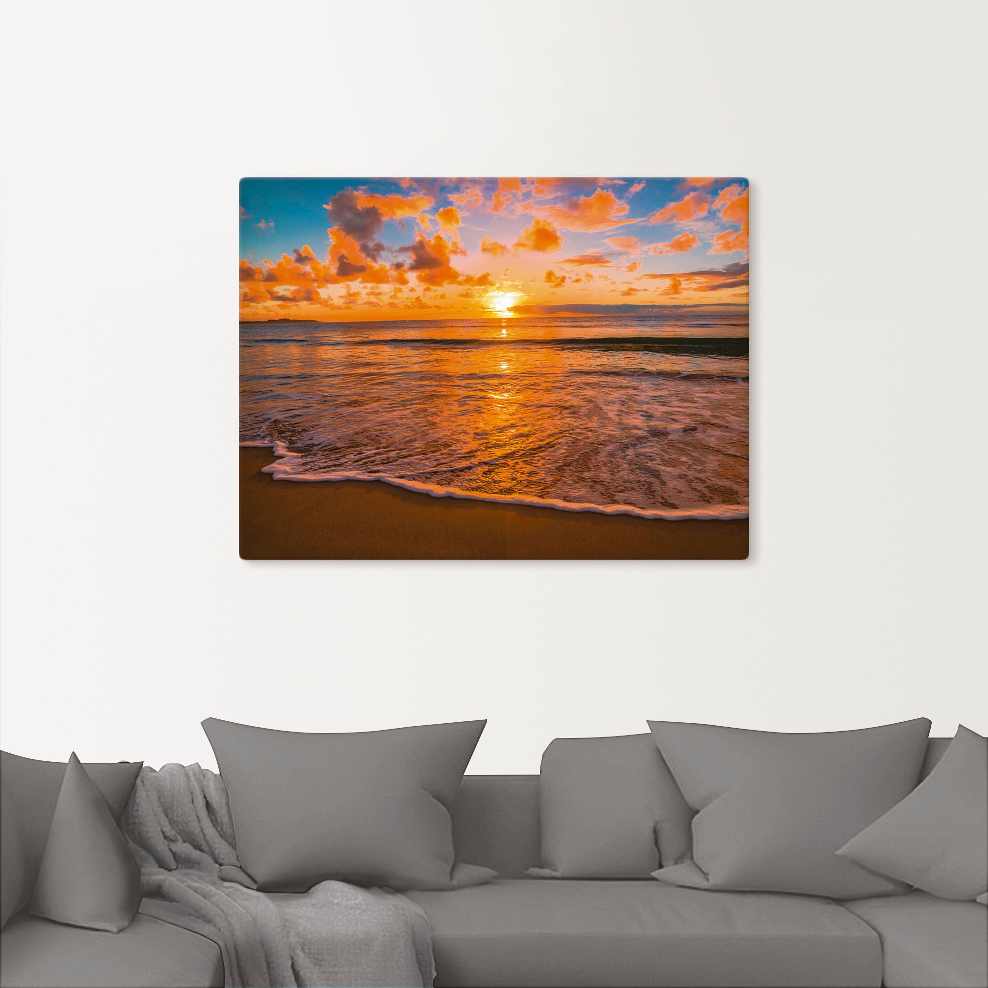 Artland Wandbild »Sonnenuntergang am Strand«, Sonnenaufgang & -untergang, (1 St.), als Leinwandbild, Poster in verschied. Größen