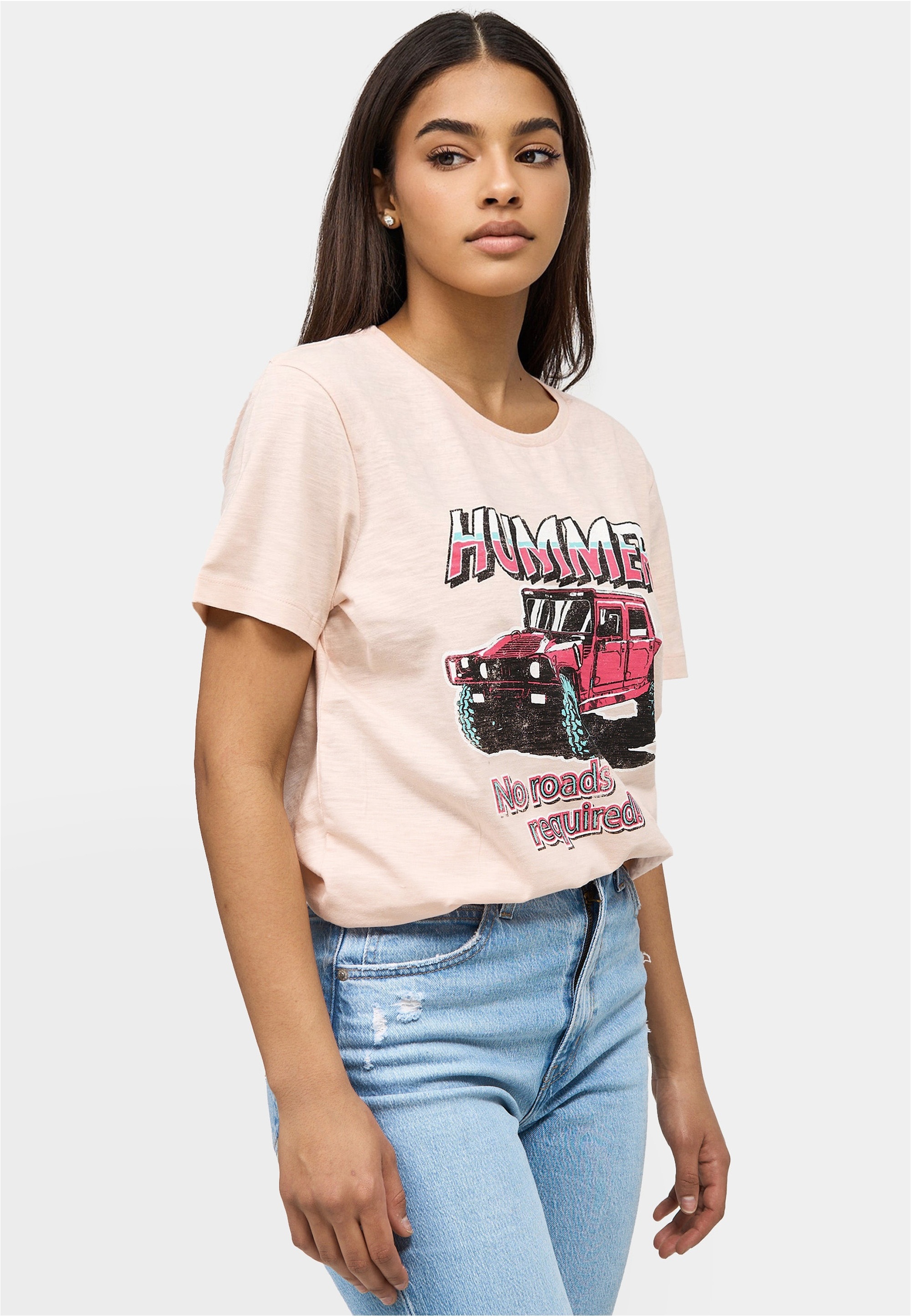 Recovered T-Shirt »No Roads Required Hummer«, (1 tlg.), mit coolem Print
