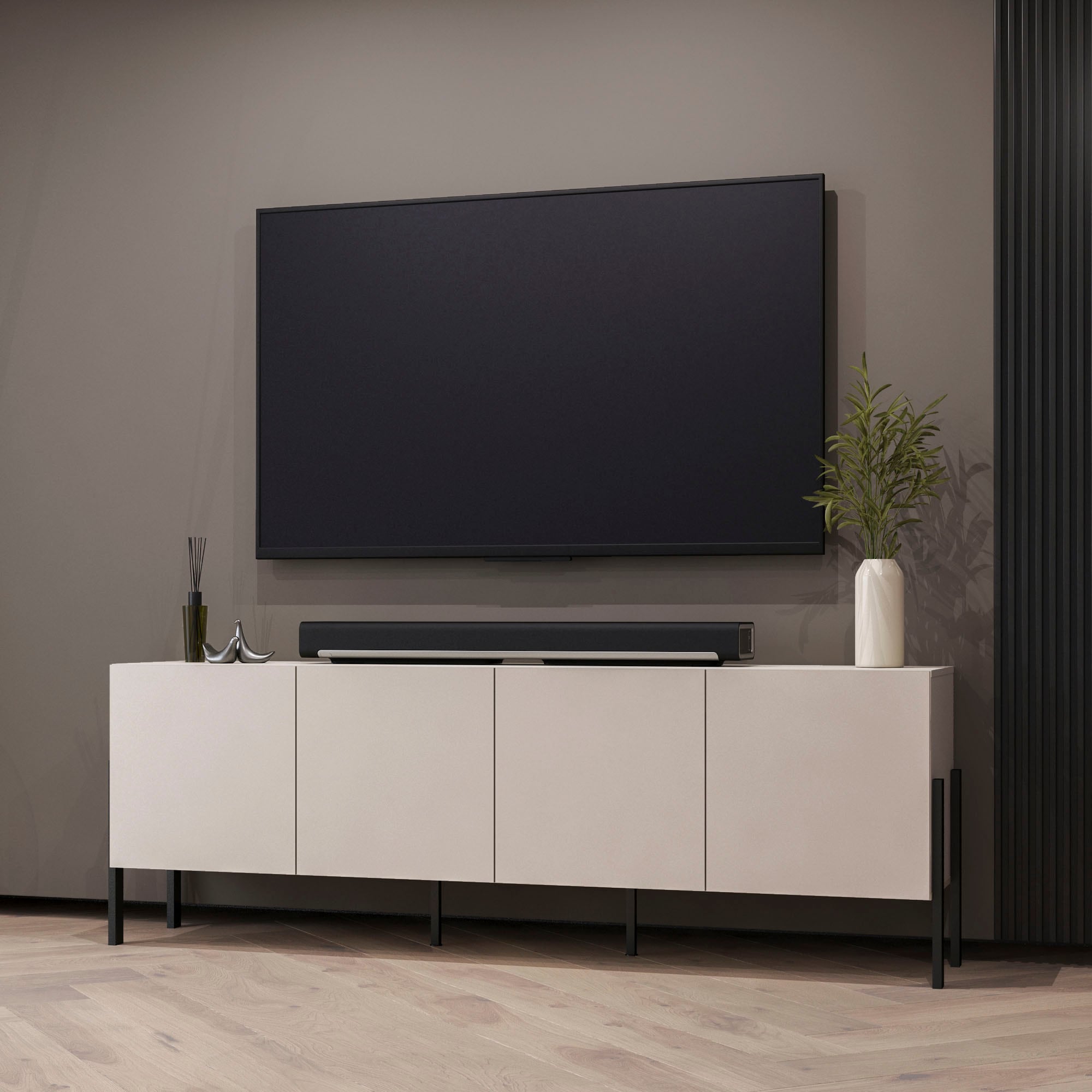 INOSIGN Kommode »Jukon,Breite 200 cm, moderne grifflose Kommode,4 Türen«, Sideboard, Anrichte viel Stauraum, push-to-open-Funktion