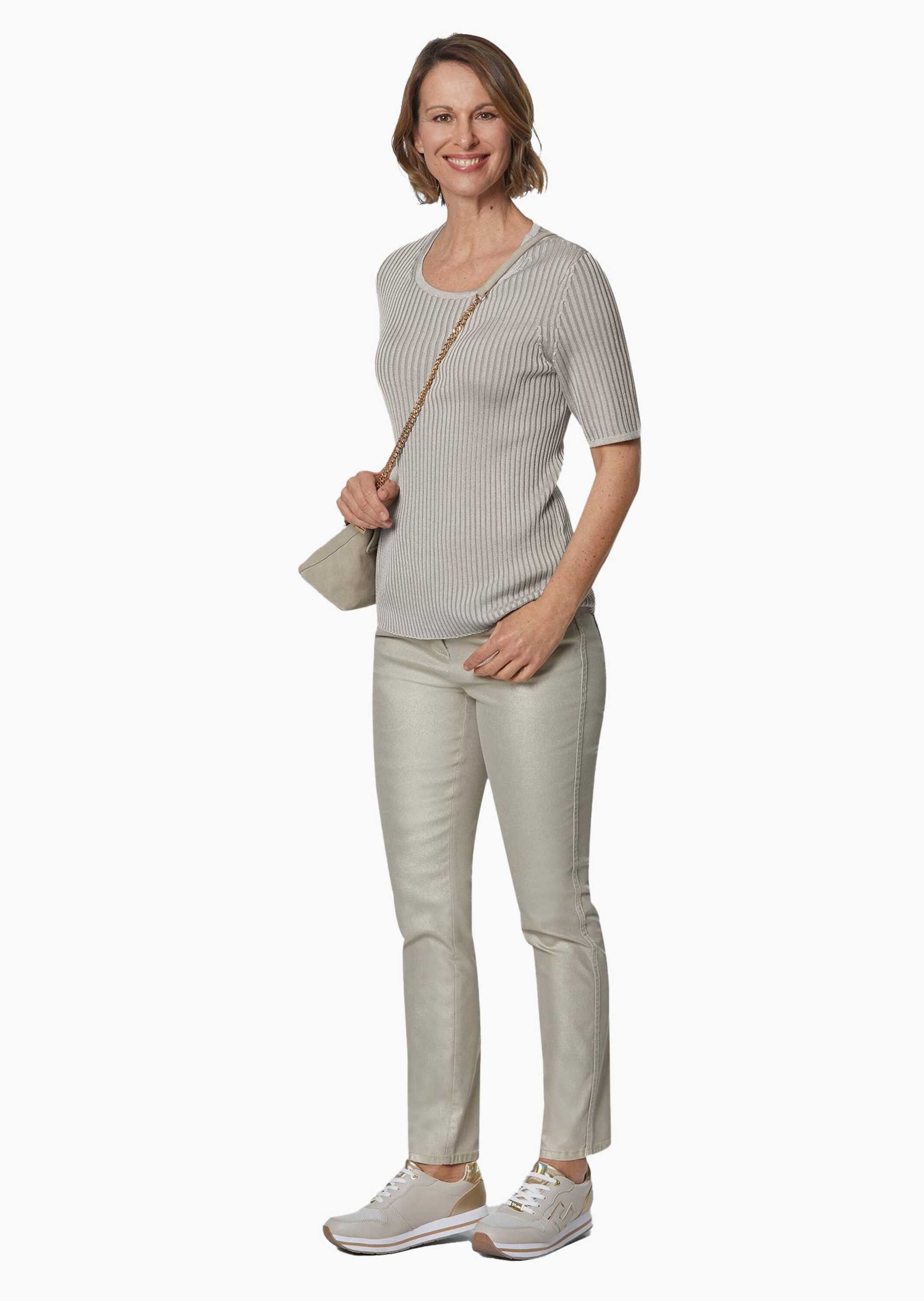 GOLDNER Rundhalspullover "Pflegeleichter Pullover in hochwertiger Rippenstr günstig online kaufen