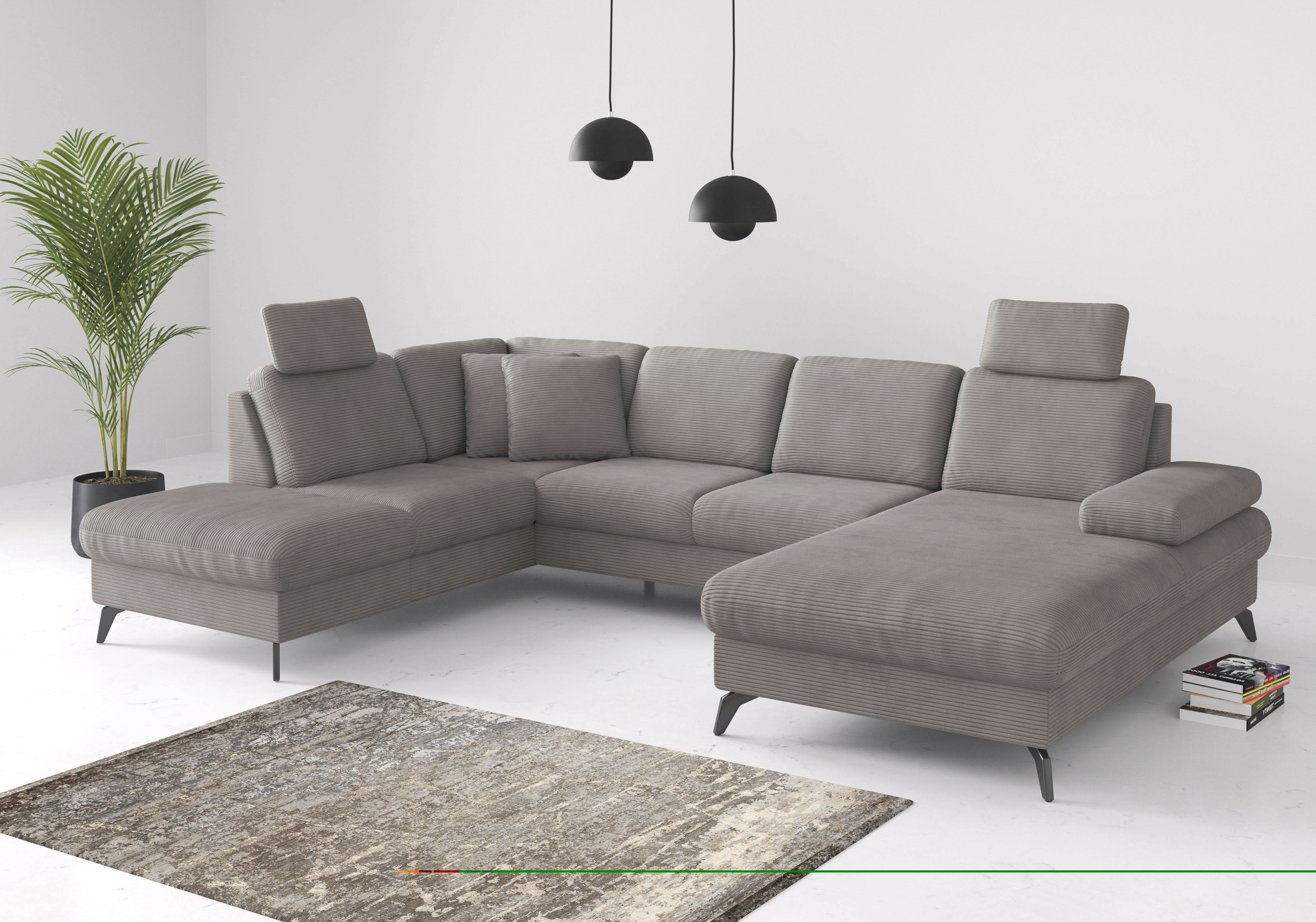 sit&more Wohnlandschaft »Morris Jubi U-Form«, inkl. Armteilfunktion und 1 Zierkissen, wahlweise mit Bettfunktion