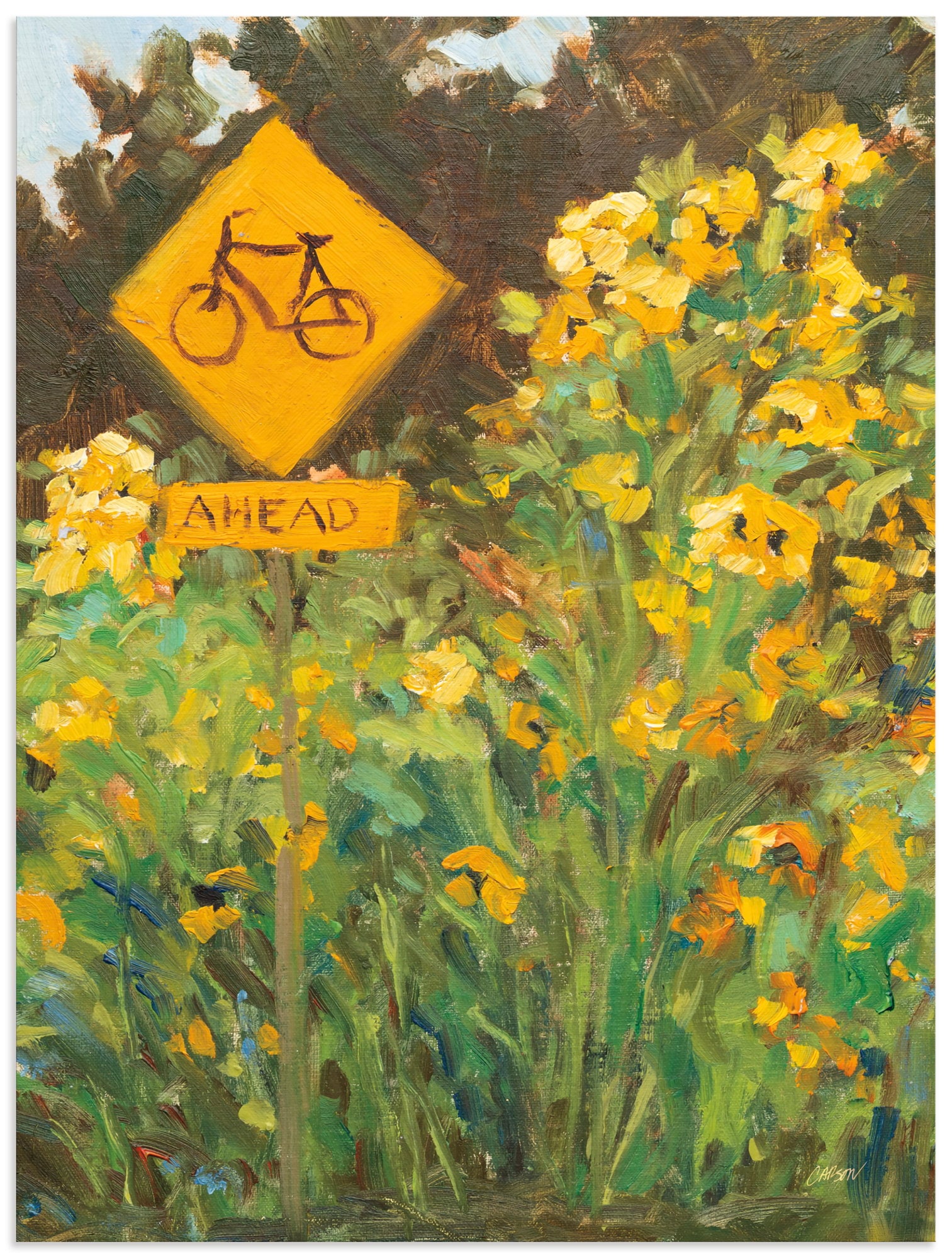 Artland Wandbild "Bicycle Crossing" Blumenwiese 1 Stk. tlg. als Alubild, Leinwandbild, Poster, Wandaufkleber in verschied. Größen