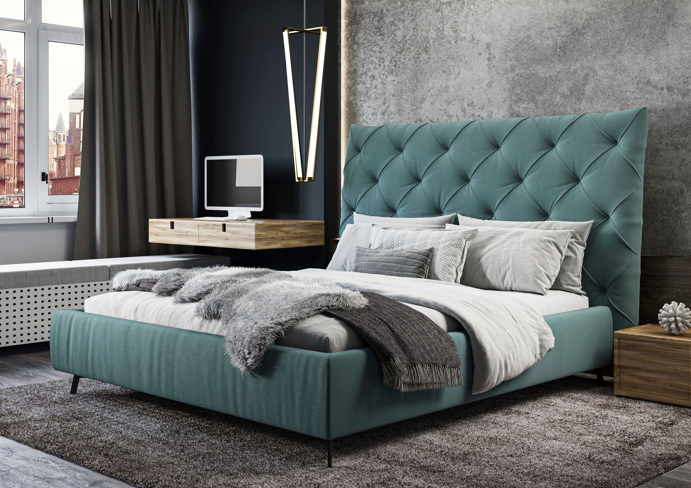 Home affaire Polsterbett "Maxime, in 4 Breiten bis 200cm, auch in Leder" Ko günstig online kaufen