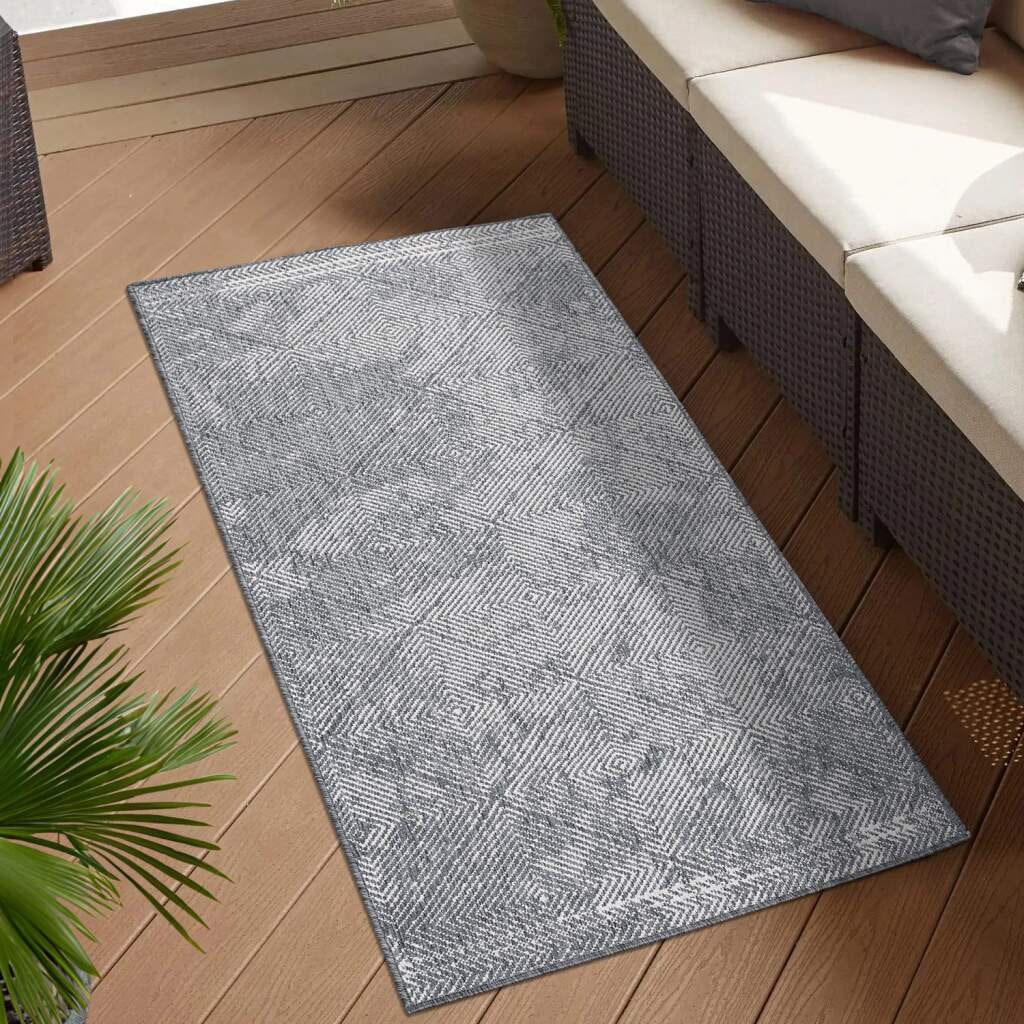 Carpet City Outdoorteppich »DUO RUG 5845«, rechteckig, 5 mm Höhe, Wendeteppich Wetterfest In- & Outdoor, Balkon, Terrasse, Wohnzimmer