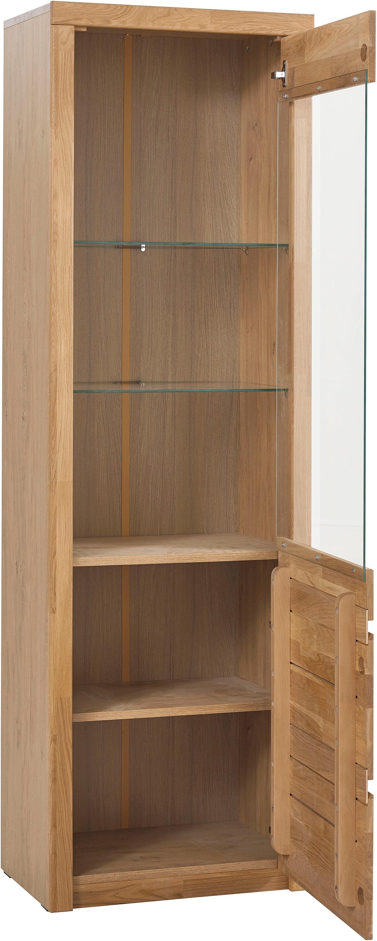 Thumbnail - Home affaire Vitrine "SILKEBORG75, Tür mit Glaseinsatz, Türanschlag wechselbar rechts/links." B/T/H: 60/35/190cm, Eiche ...