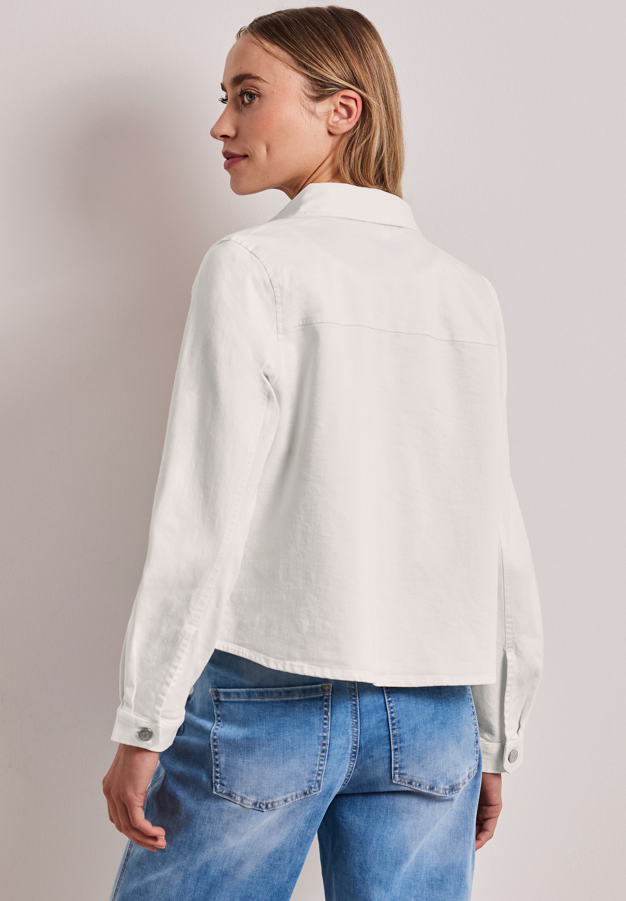 STREET ONE Jeansjacke ohne Kapuze aus Baumwolle mit Stretchanteil