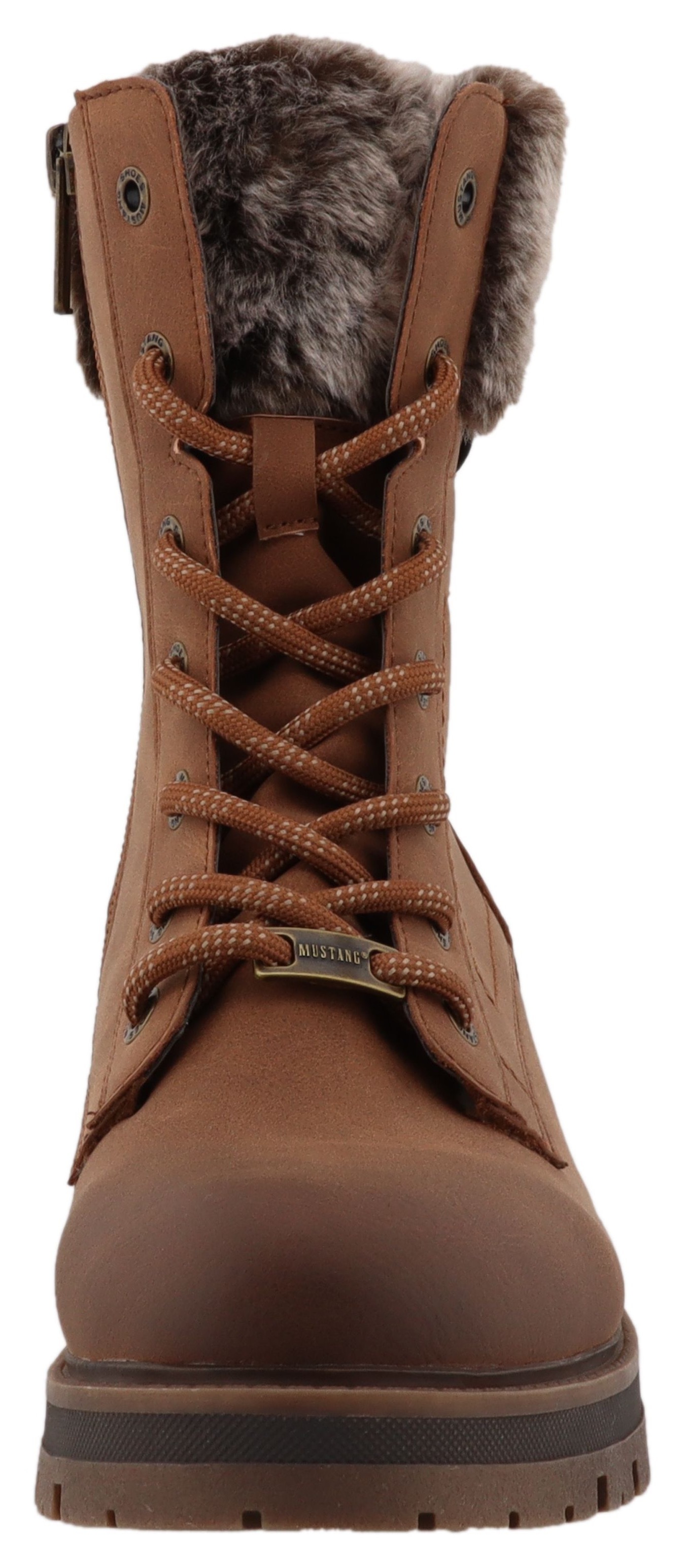 Mustang Shoes Winterstiefelette »Darleen«, Winterboots mit Fellimitatkragen
