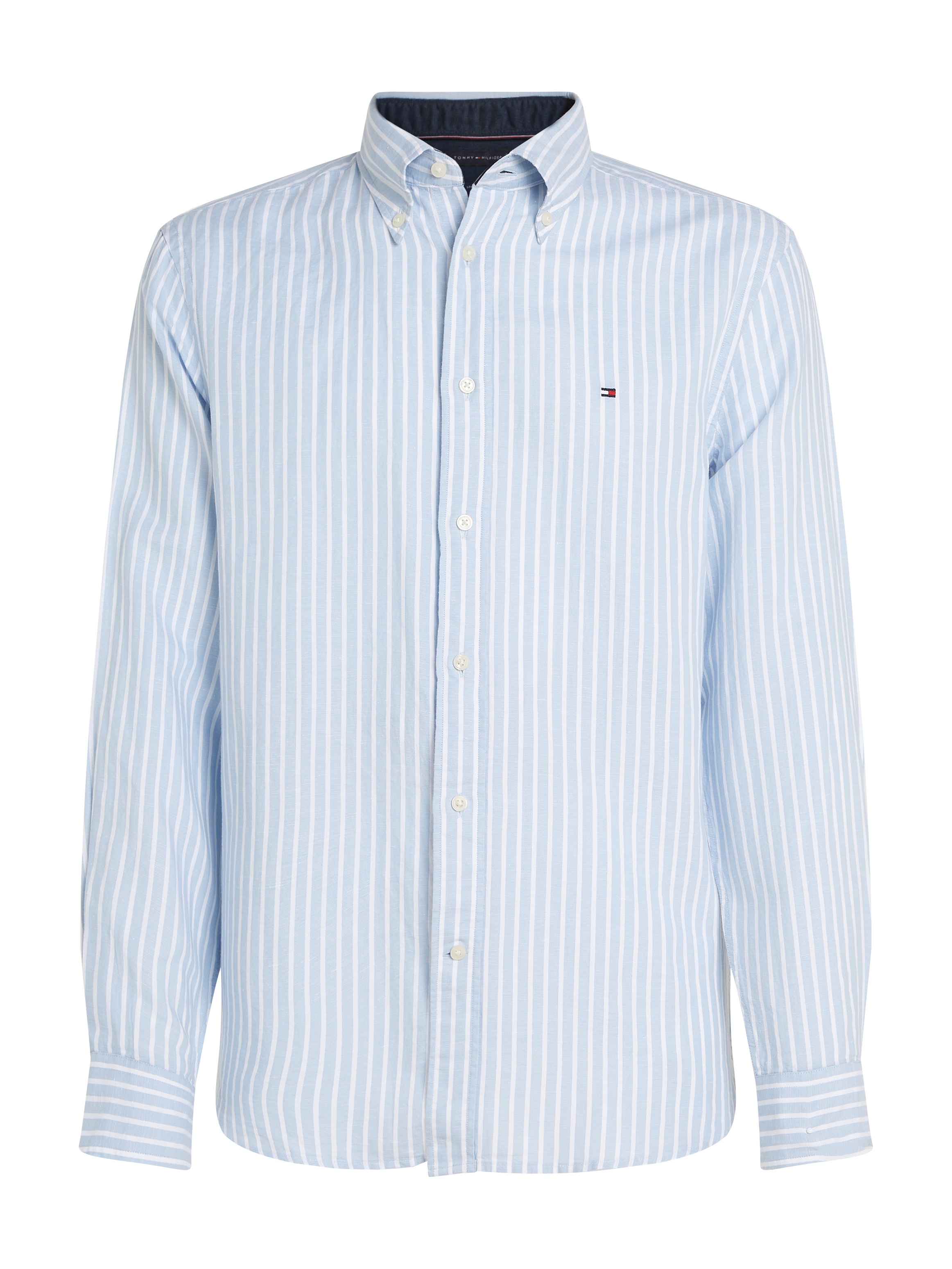 Tommy Hilfiger Langarmhemd »LINEN BLEND BOLD STRIPE«, mit feinen Streifen
