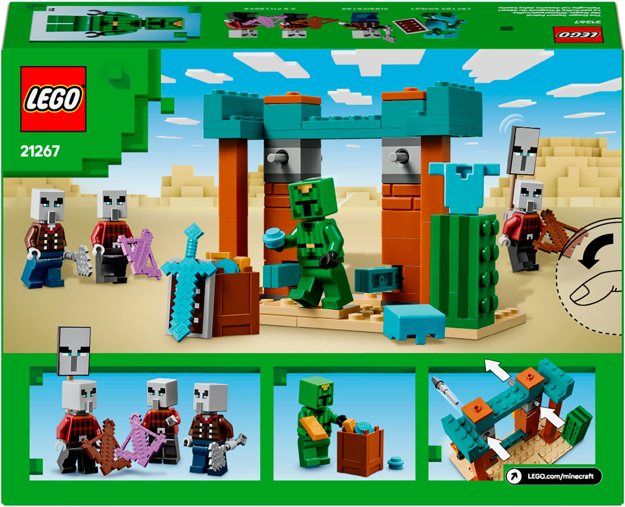 LEGO® Konstruktionsspielsteine »Die Illager-Wüstenpatrouille (21267), LEGO Minecraft«, (105 St.), Made in Europe