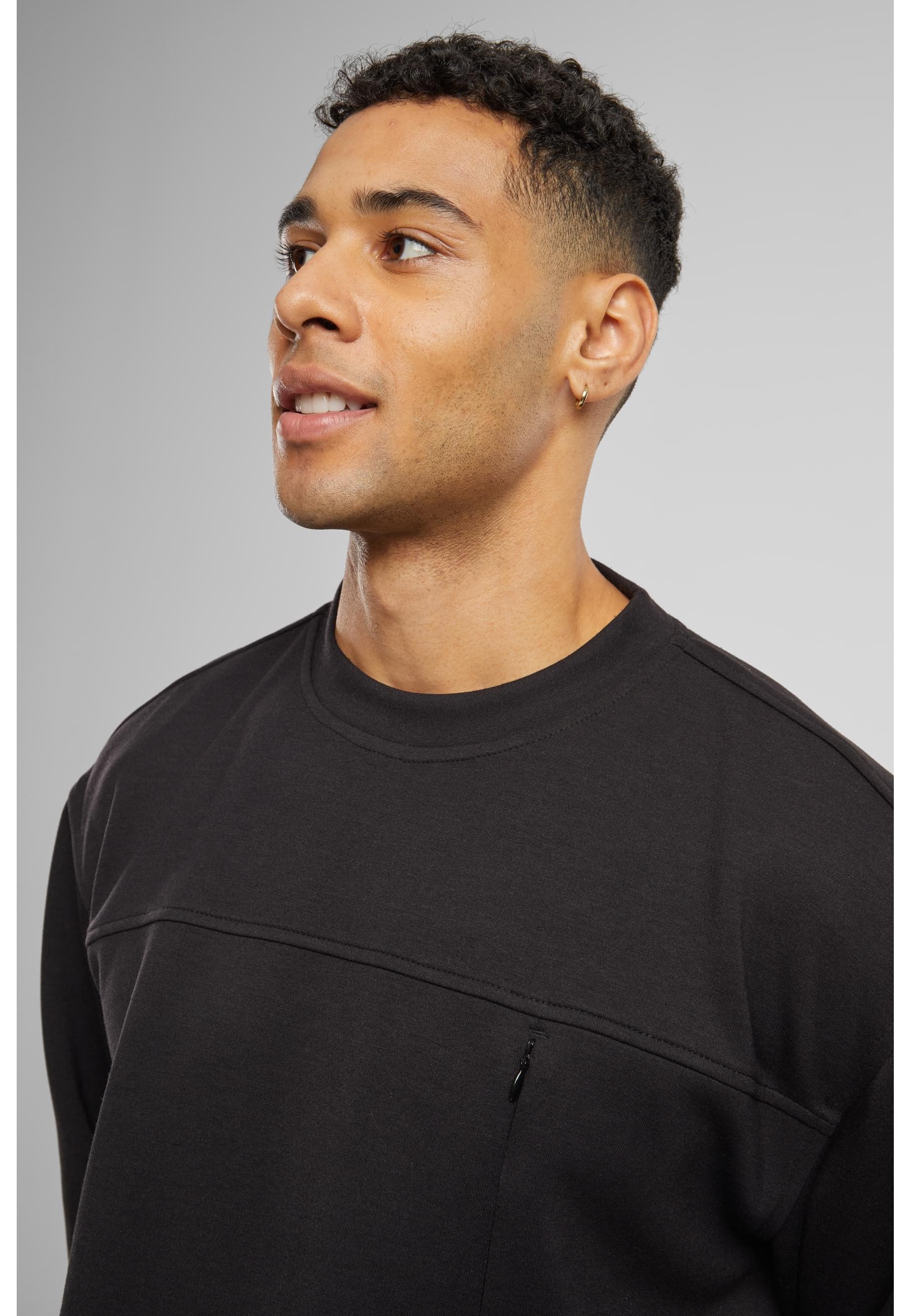 URBAN CLASSICS Rundhalspullover »Urban Classics Scuba Zip Pocket Crew«, (1 tlg.)