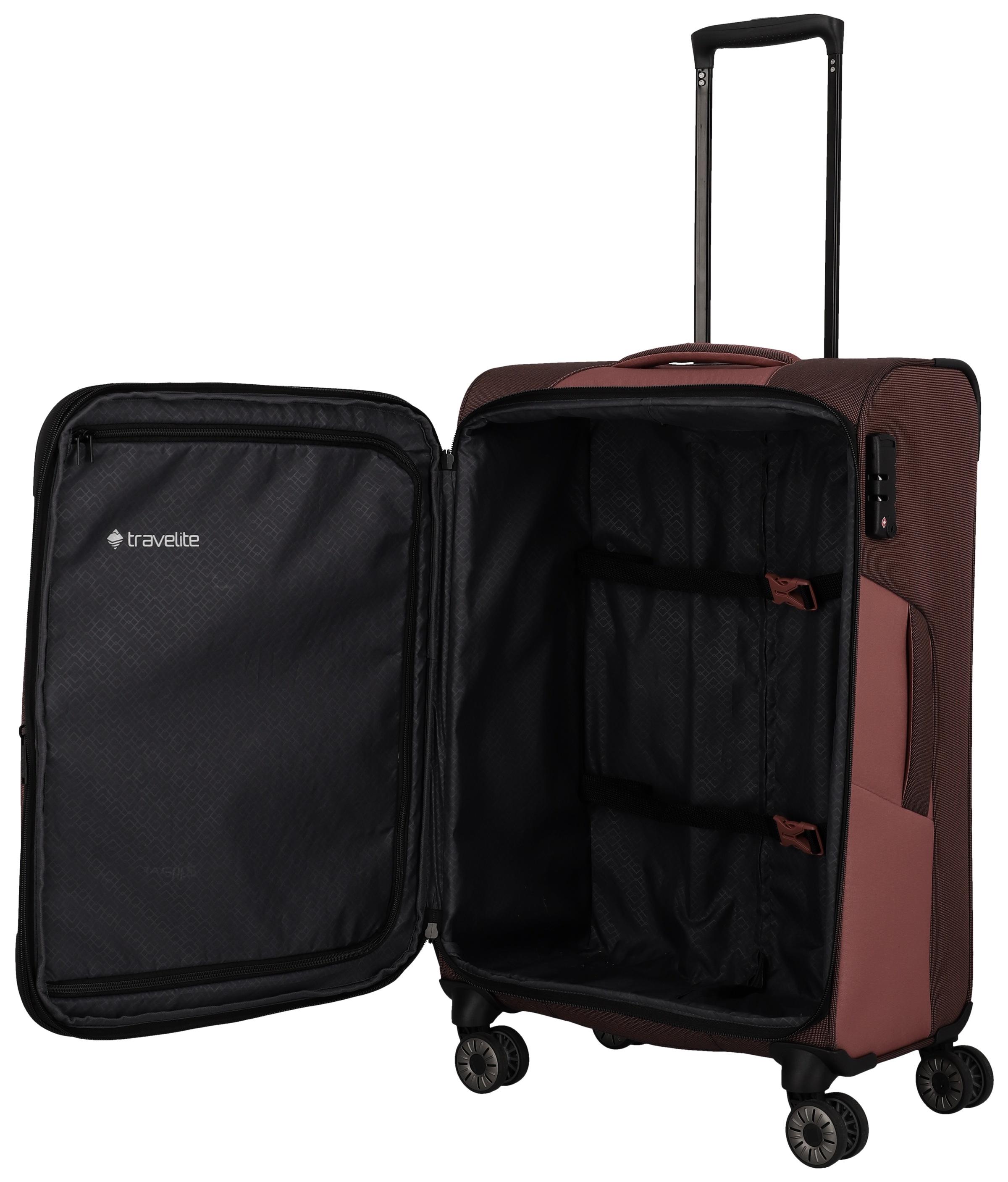 travelite Weichgepäck-Trolley »VIIA, verschiedene Größen und Farben«, 4 Rollen, Reisegepäck Trolley Koffer Weichgepäck TSA Schloss